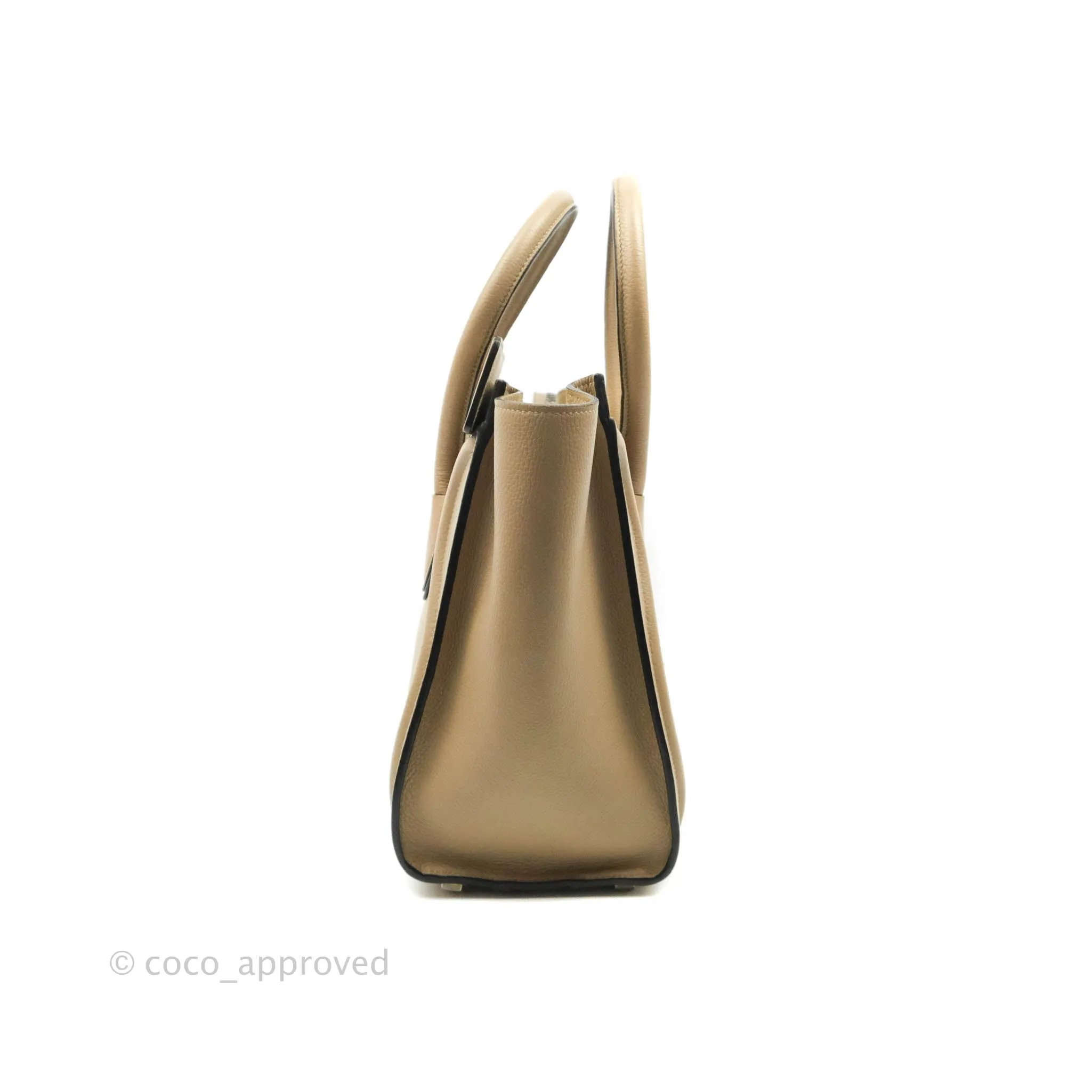 Celine Micro Luggage Handbag Dune Grained Calfskin