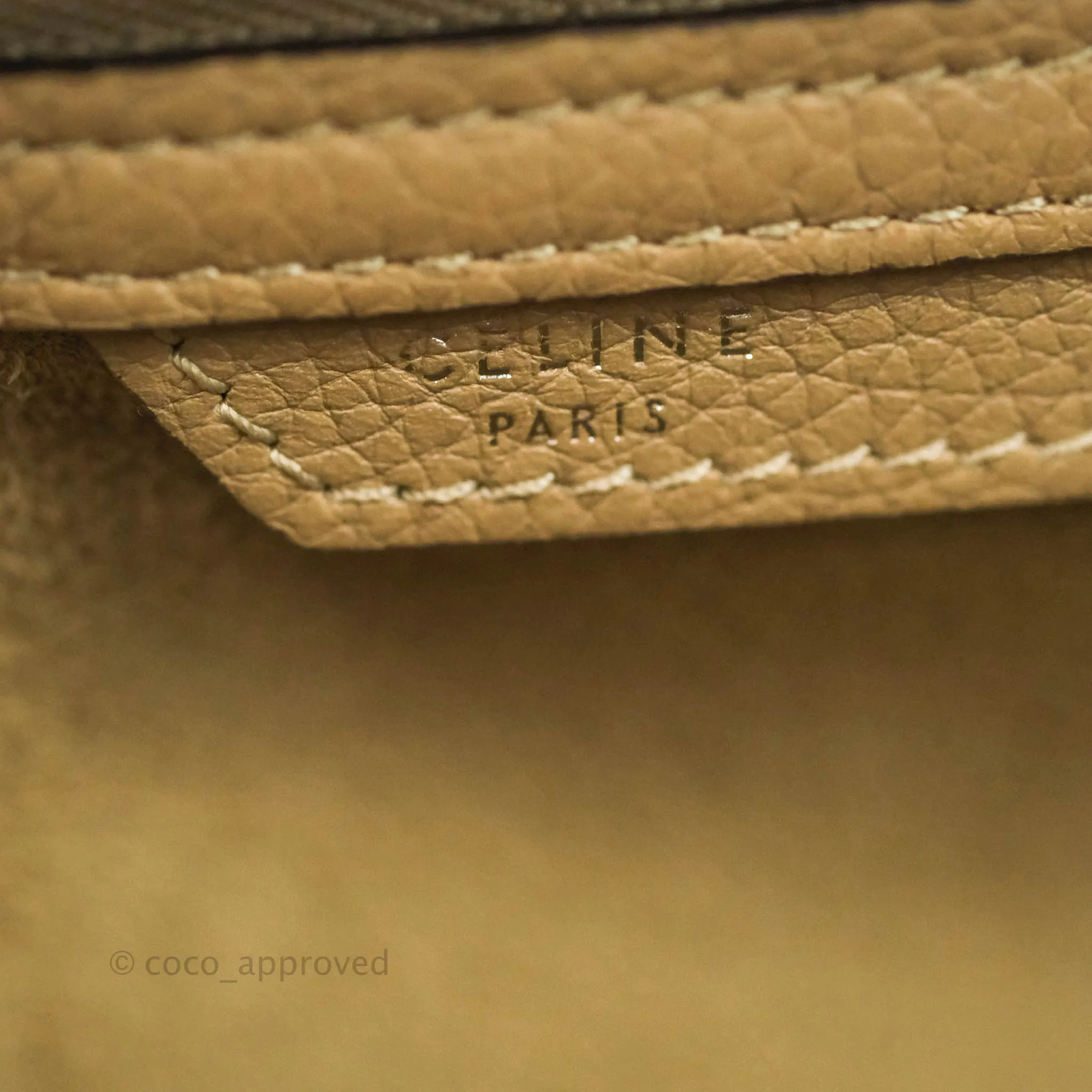 Celine Micro Luggage Handbag Dune Grained Calfskin