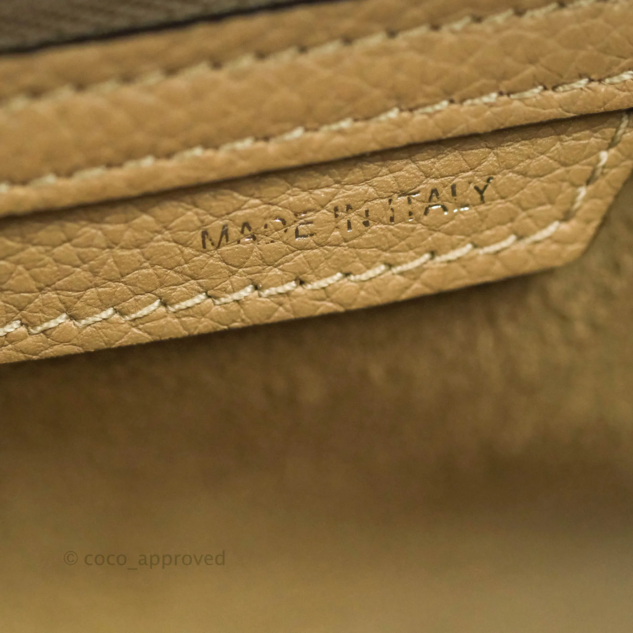 Celine Micro Luggage Handbag Dune Grained Calfskin