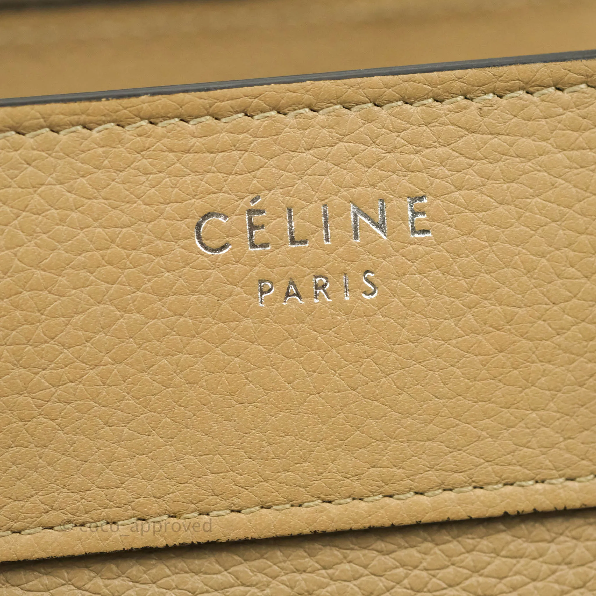 Celine Micro Luggage Handbag Dune Grained Calfskin