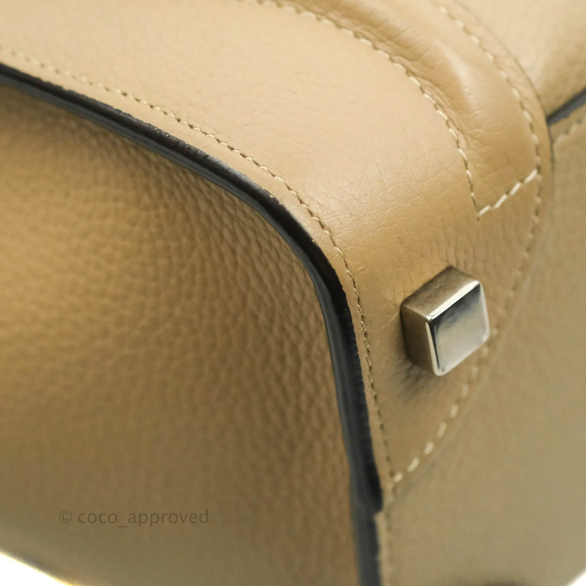 Celine Micro Luggage Handbag Dune Grained Calfskin