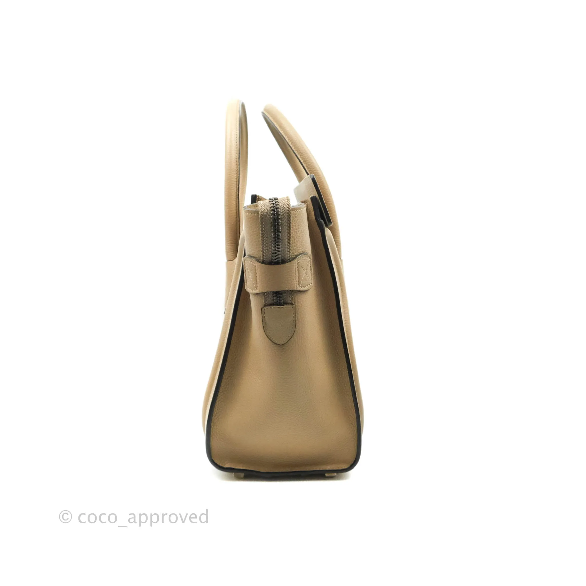 Celine Micro Luggage Handbag Dune Grained Calfskin