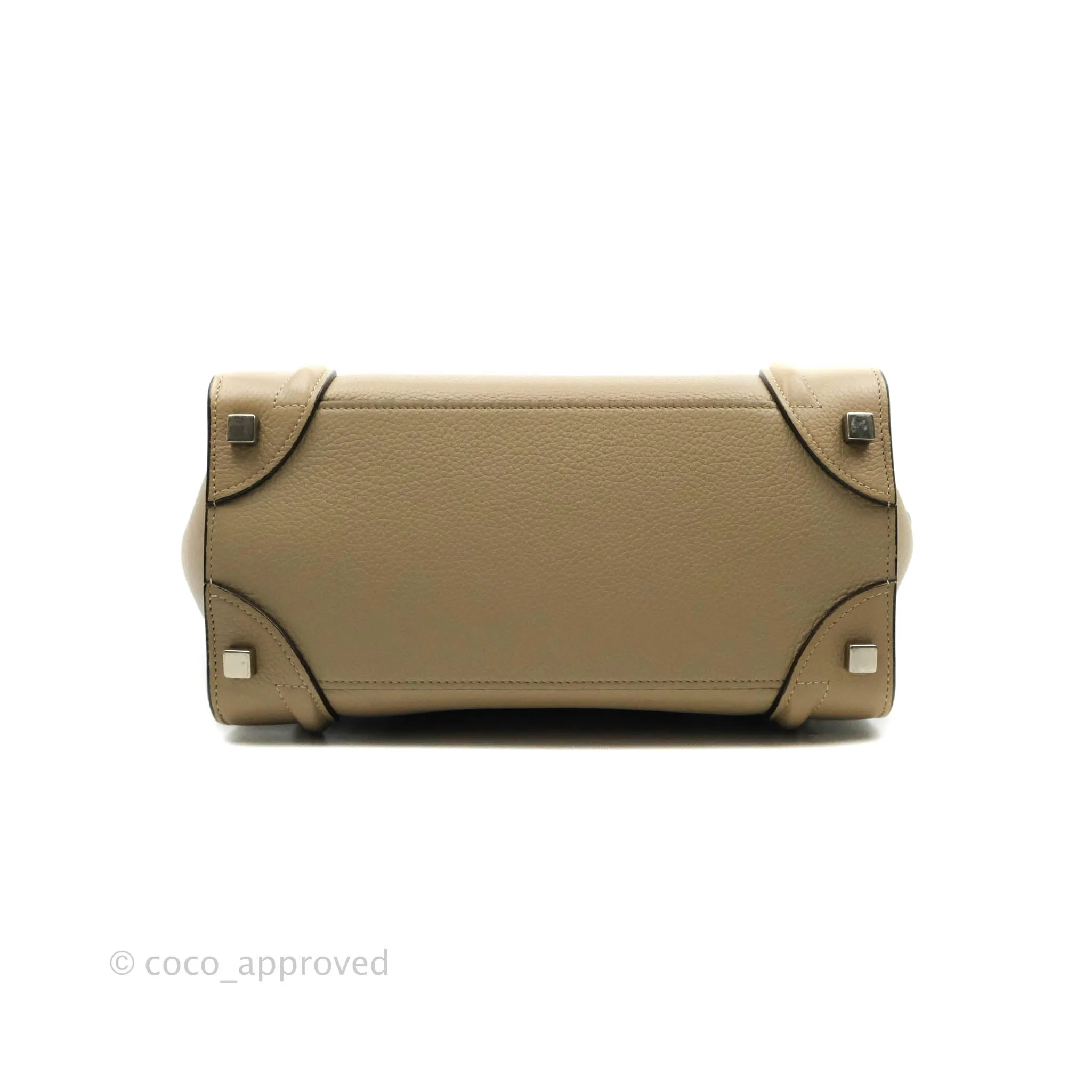 Celine Micro Luggage Handbag Dune Grained Calfskin