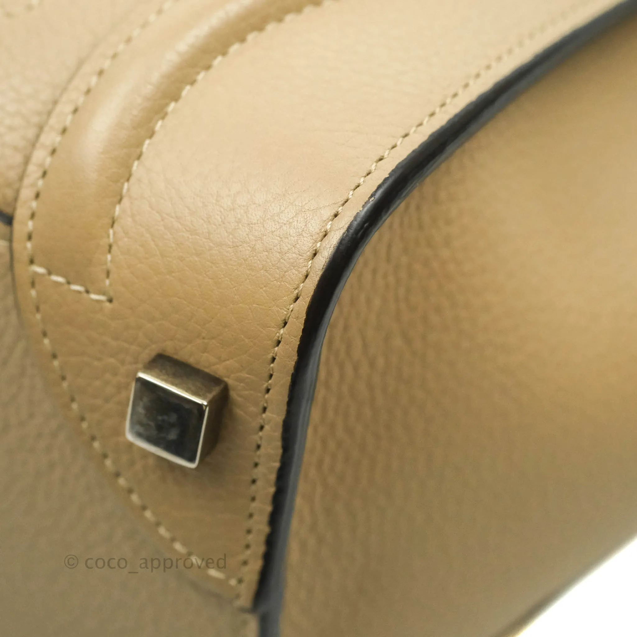 Celine Micro Luggage Handbag Dune Grained Calfskin