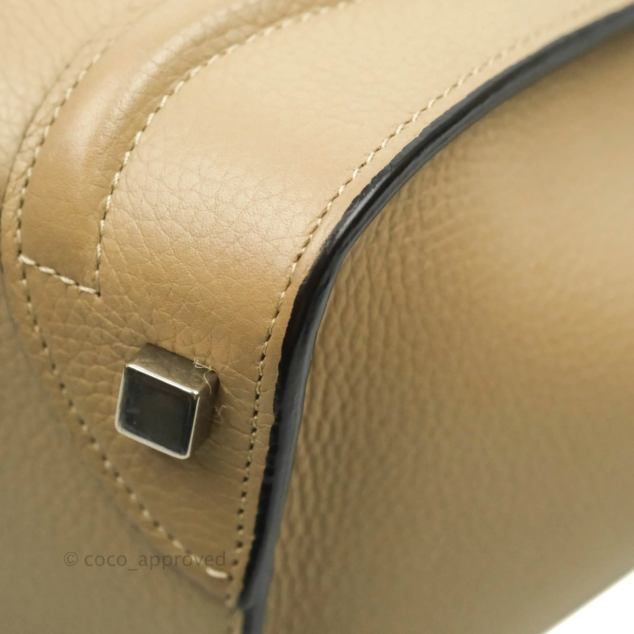 Celine Micro Luggage Handbag Dune Grained Calfskin
