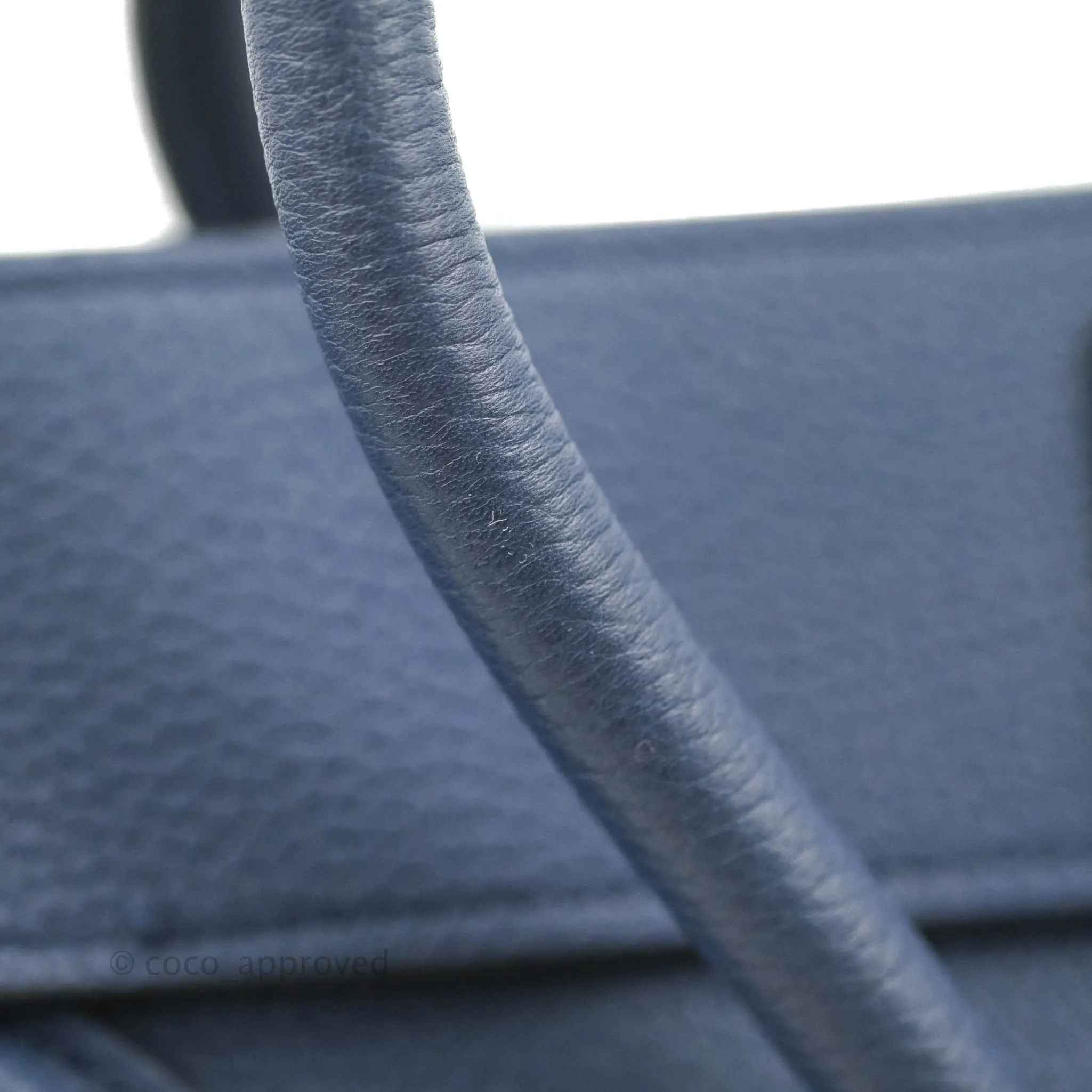 Celine Micro Luggage Handbag Navy Grained Calfskin Gold Hardware