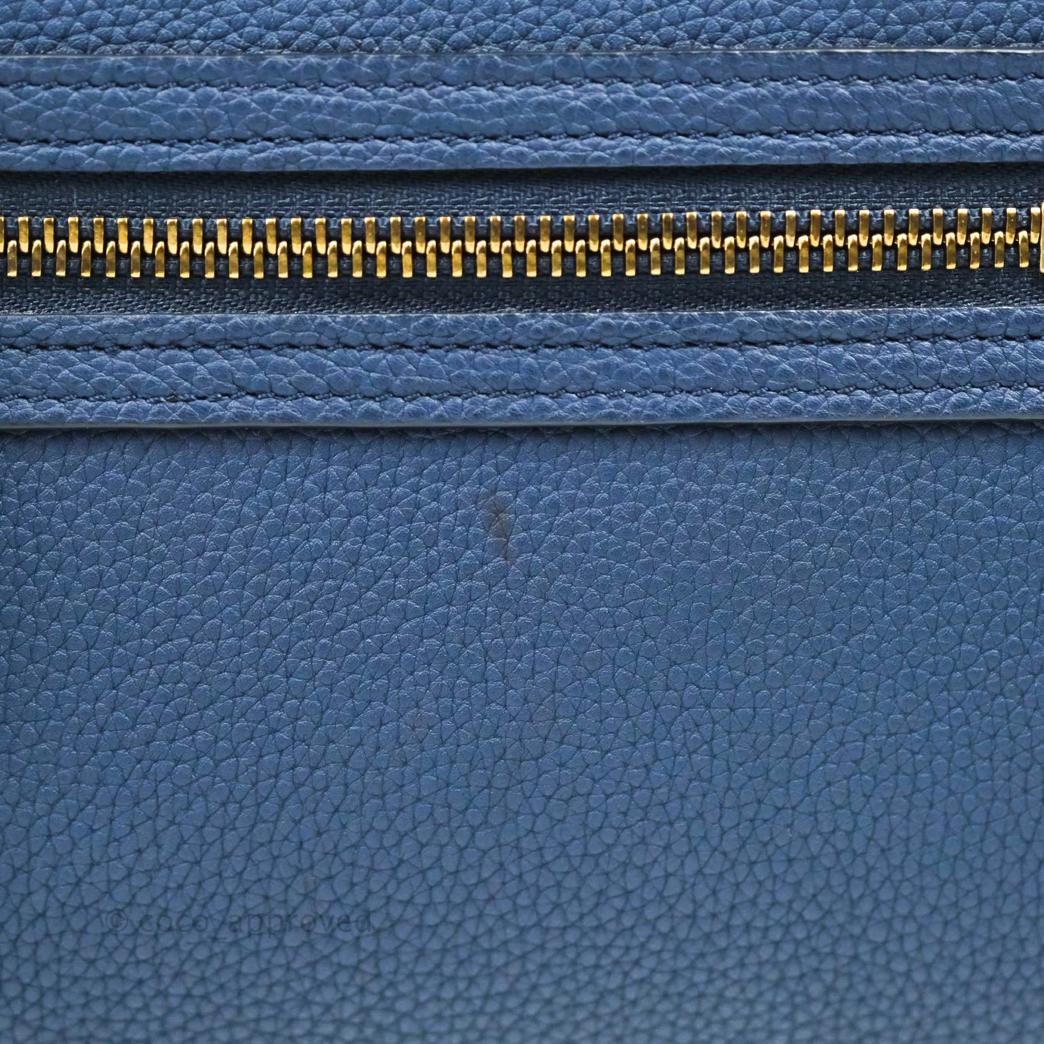 Celine Micro Luggage Handbag Navy Grained Calfskin Gold Hardware