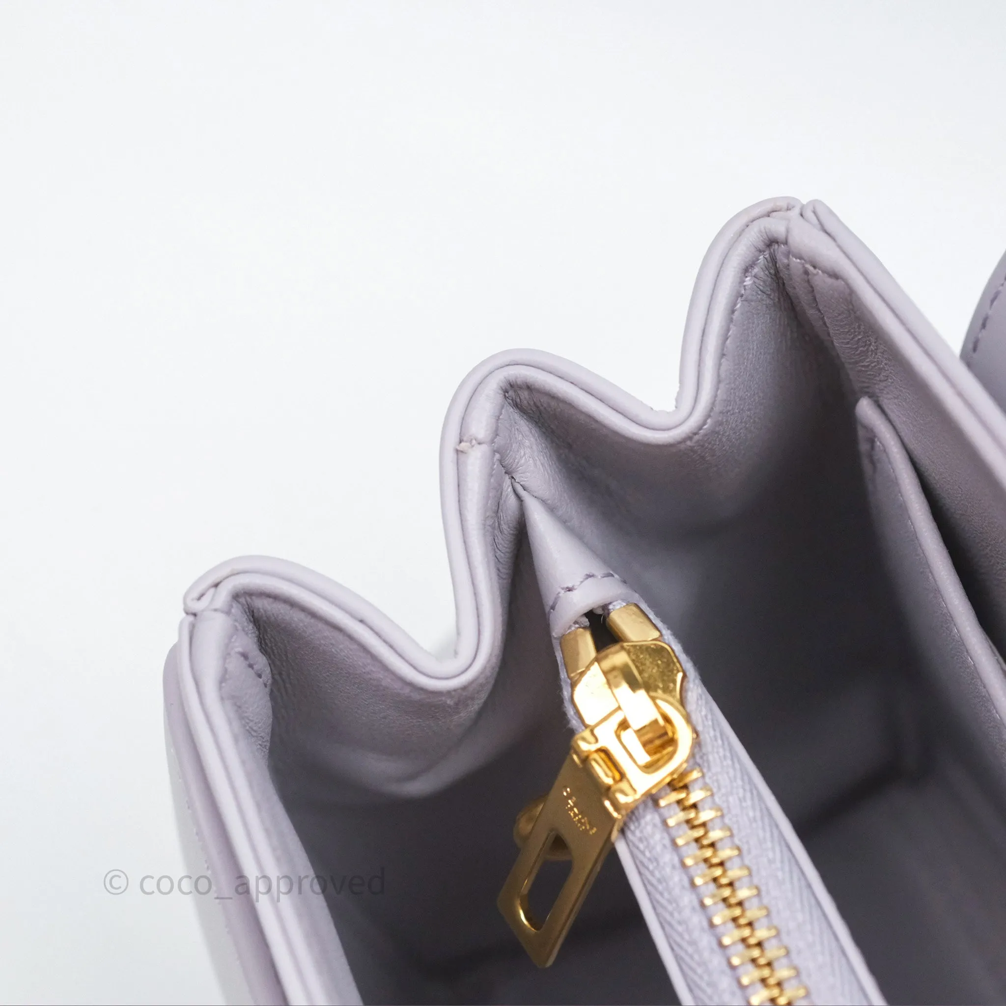 Celine Mini 16 Bag in Satinated Calfskin Light Lilac