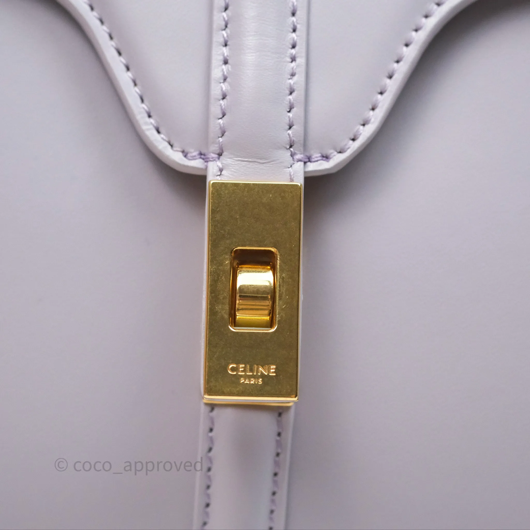 Celine Mini 16 Bag in Satinated Calfskin Light Lilac