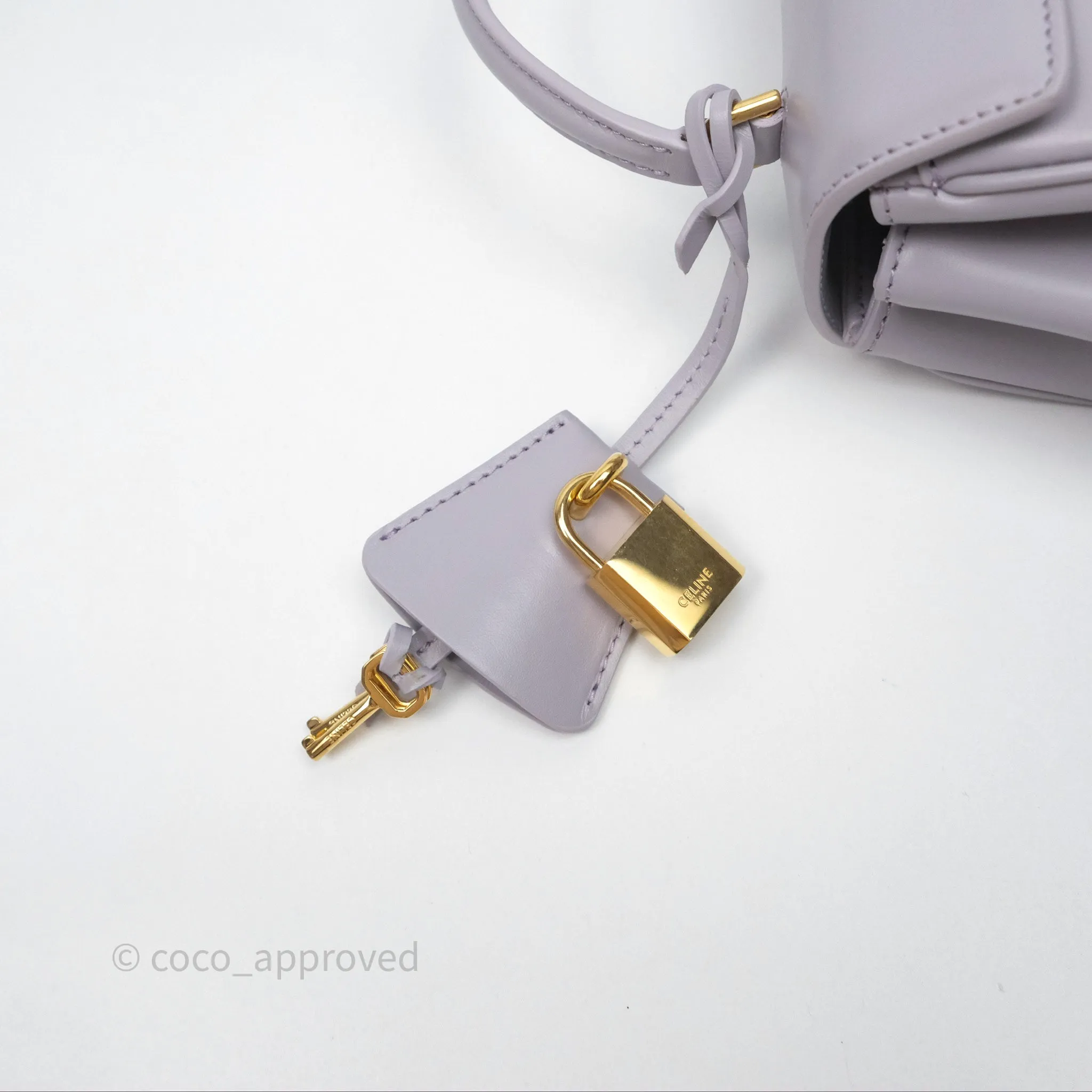 Celine Mini 16 Bag in Satinated Calfskin Light Lilac