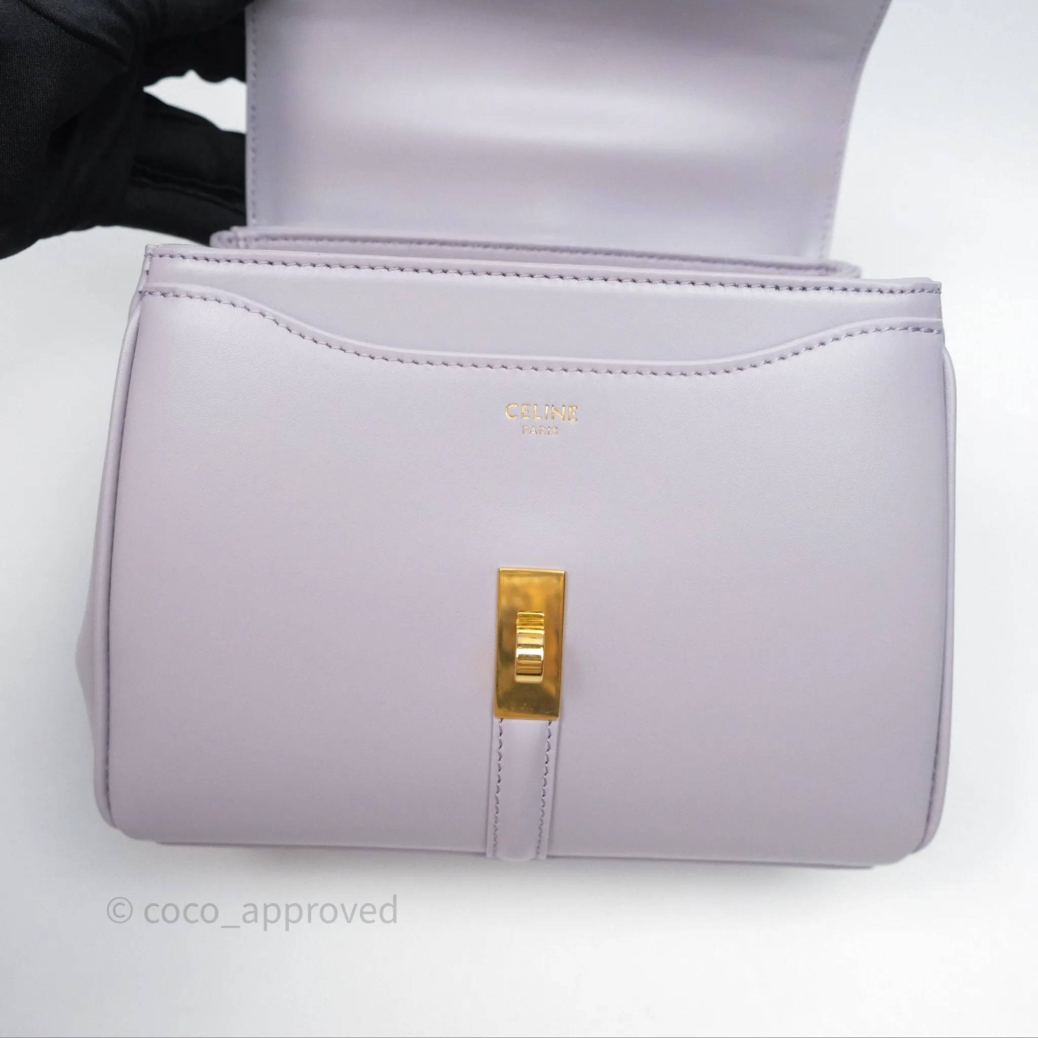 Celine Mini 16 Bag in Satinated Calfskin Light Lilac