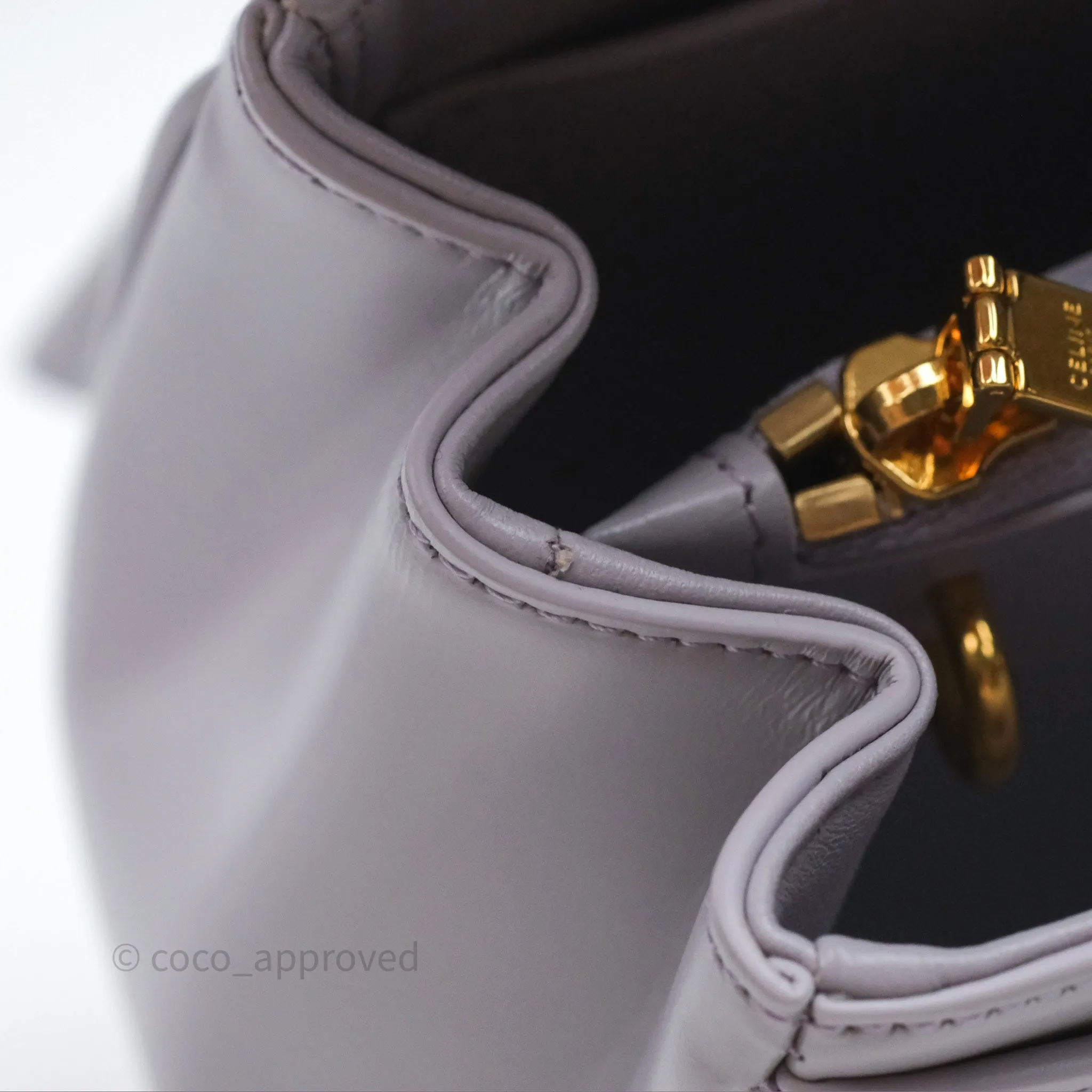 Celine Mini 16 Bag in Satinated Calfskin Light Lilac
