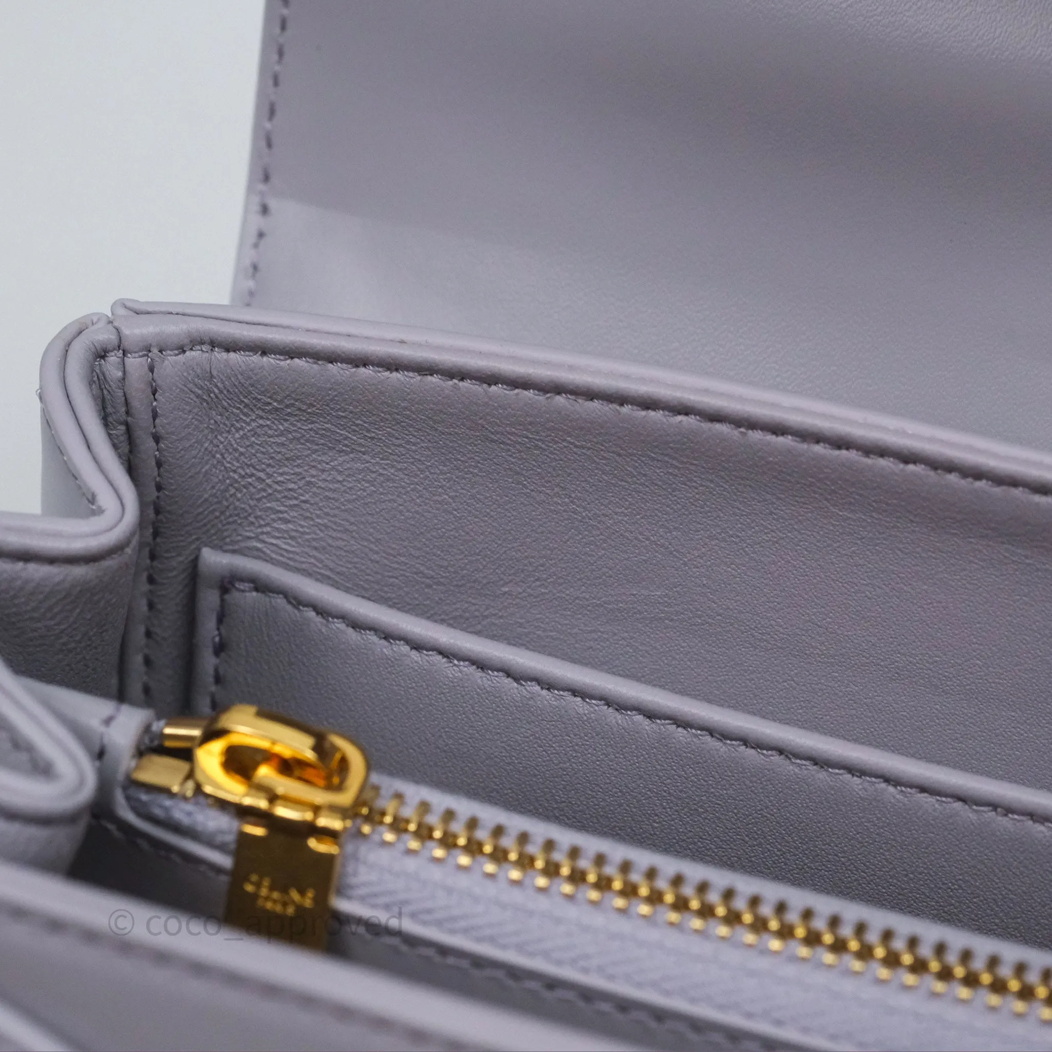 Celine Mini 16 Bag in Satinated Calfskin Light Lilac