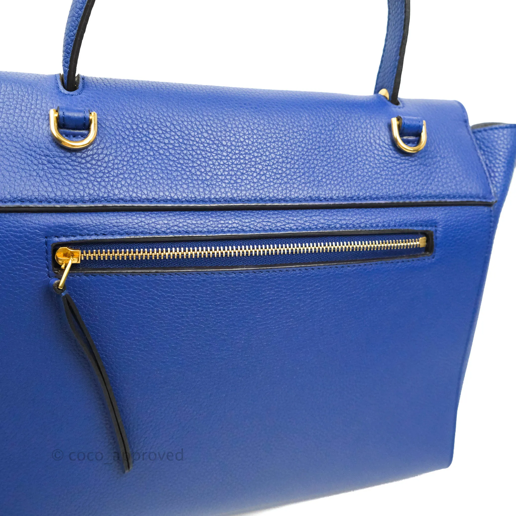 Celine Mini Belt Bag Blue Grained Calfskin Gold Hardware