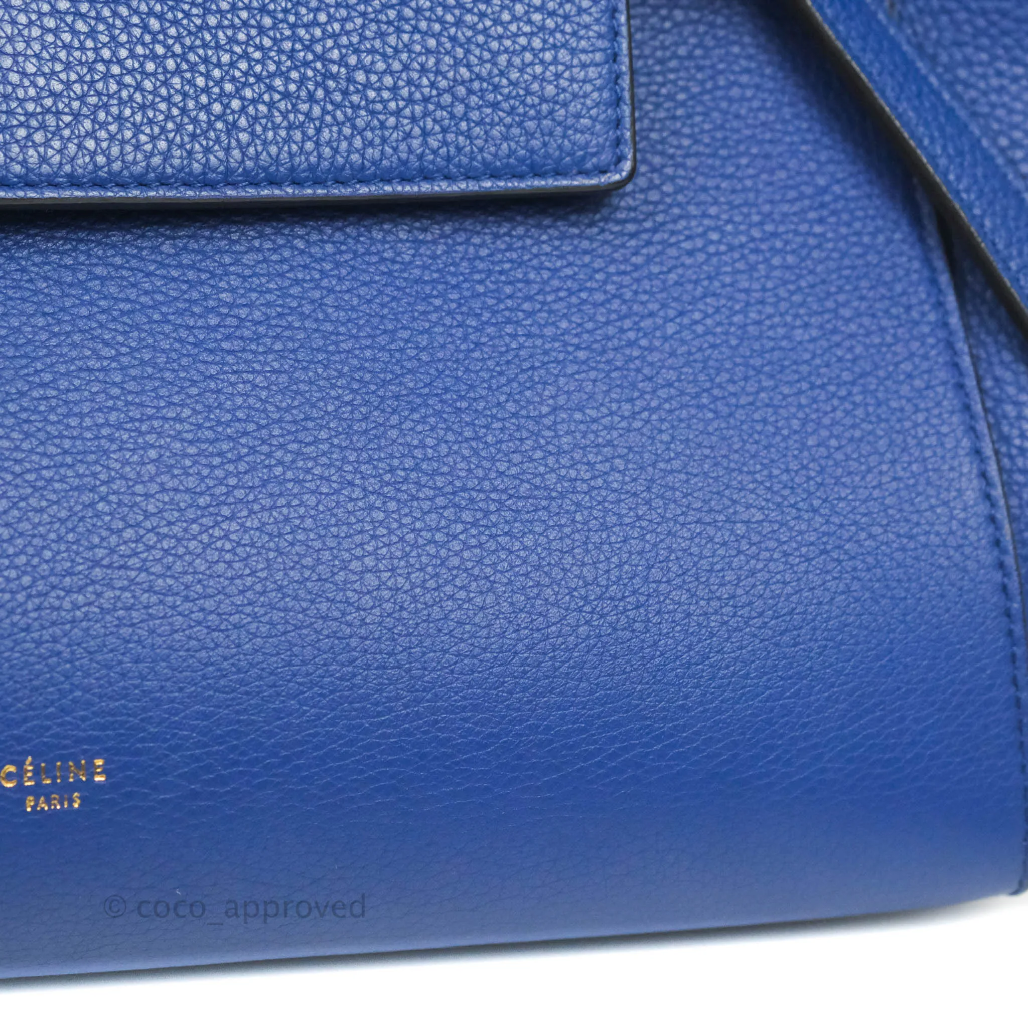 Celine Mini Belt Bag Blue Grained Calfskin Gold Hardware