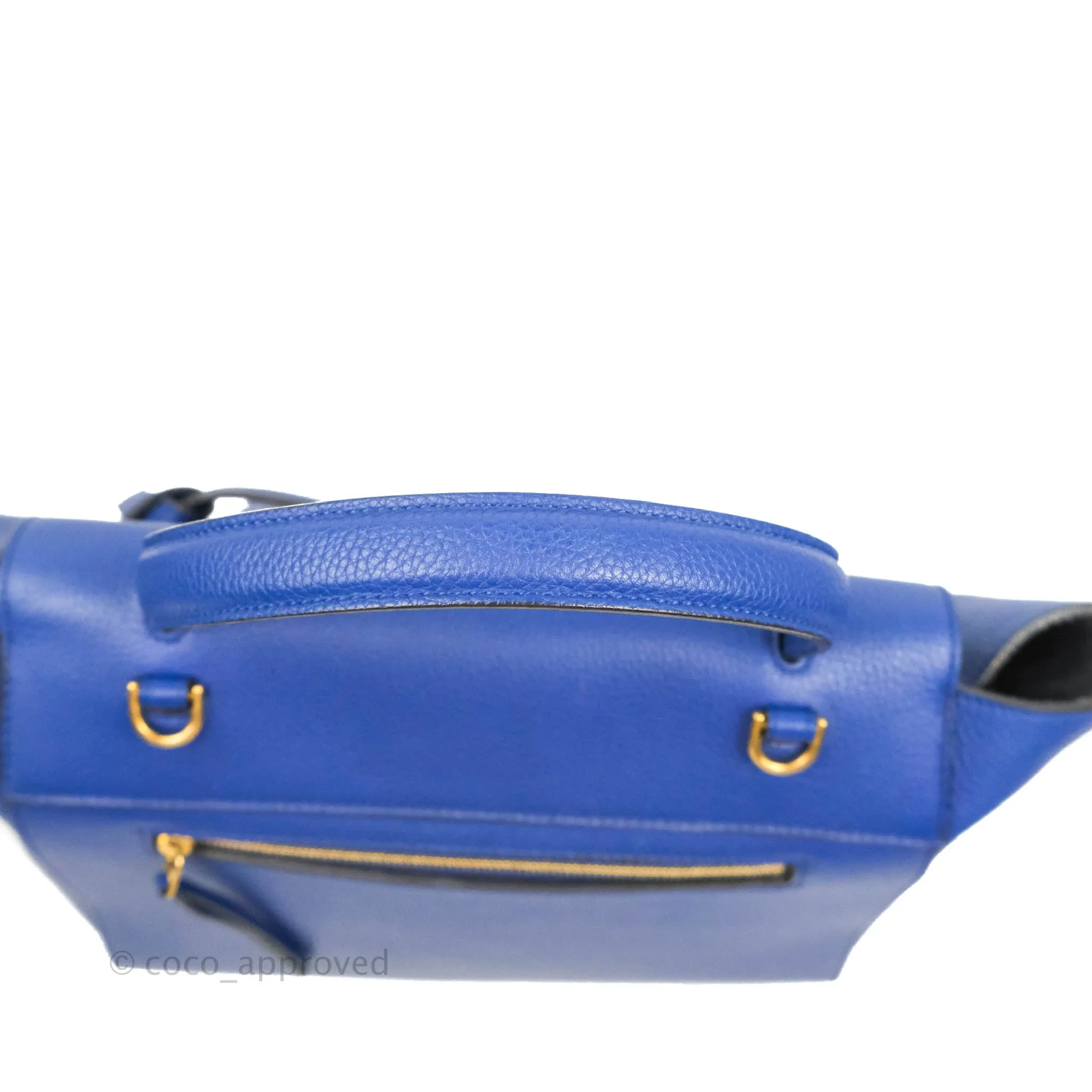 Celine Mini Belt Bag Blue Grained Calfskin Gold Hardware