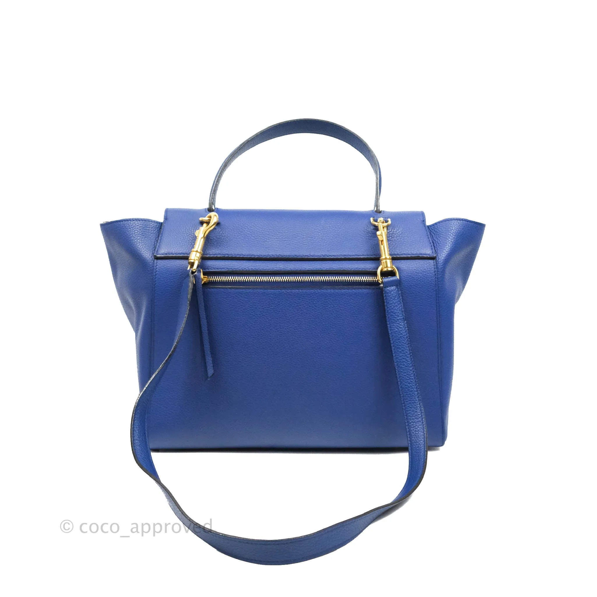 Celine Mini Belt Bag Blue Grained Calfskin Gold Hardware