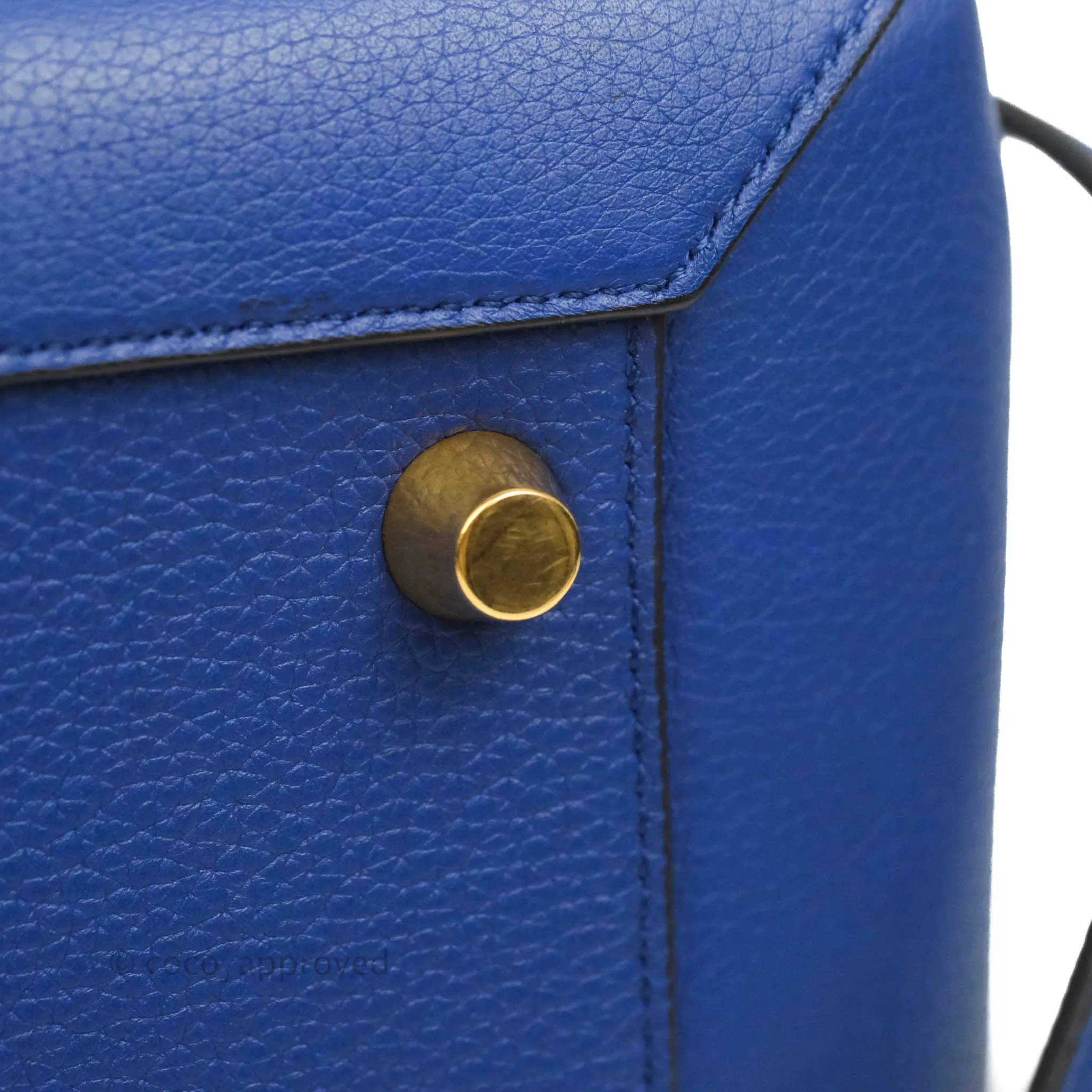 Celine Mini Belt Bag Blue Grained Calfskin Gold Hardware