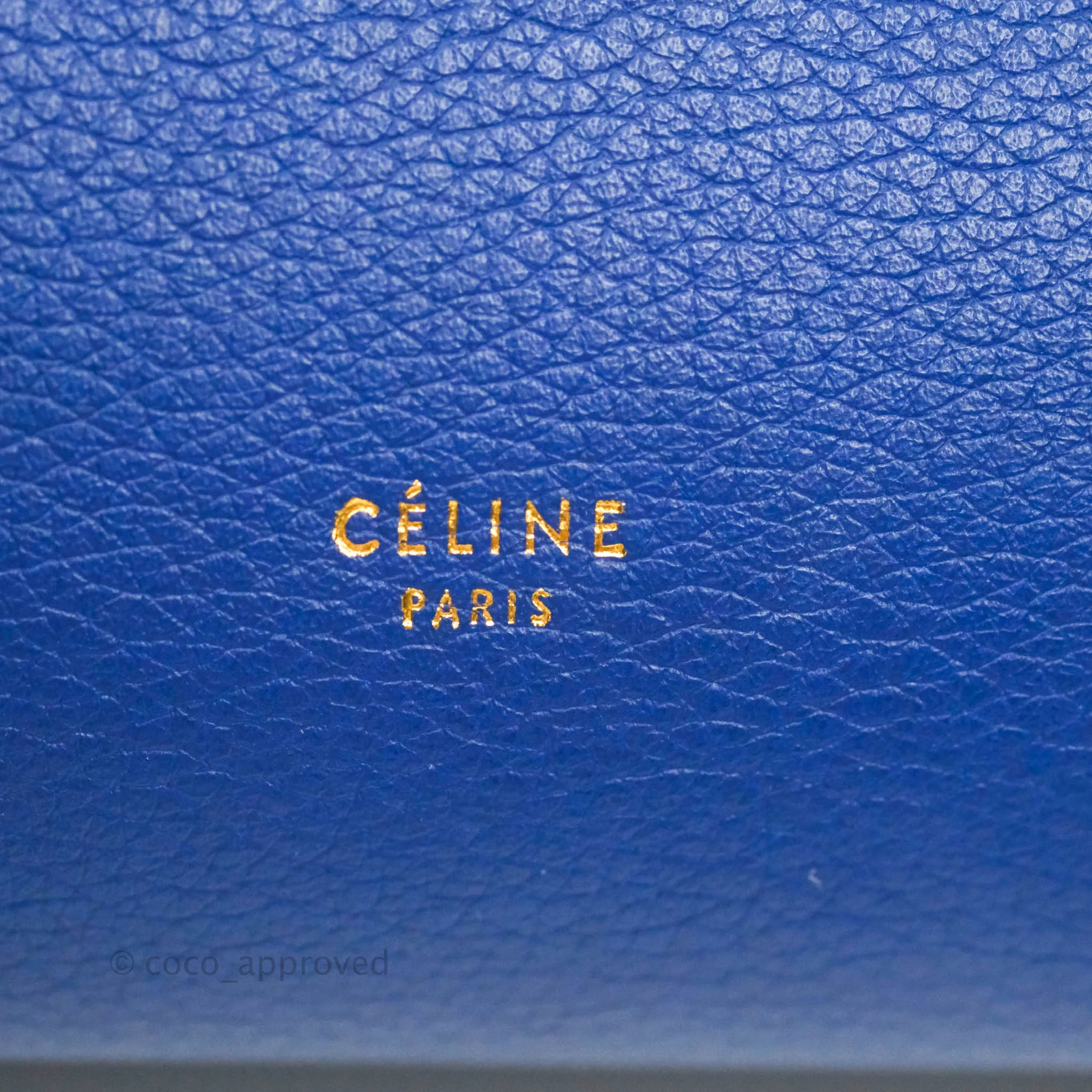 Celine Mini Belt Bag Blue Grained Calfskin Gold Hardware