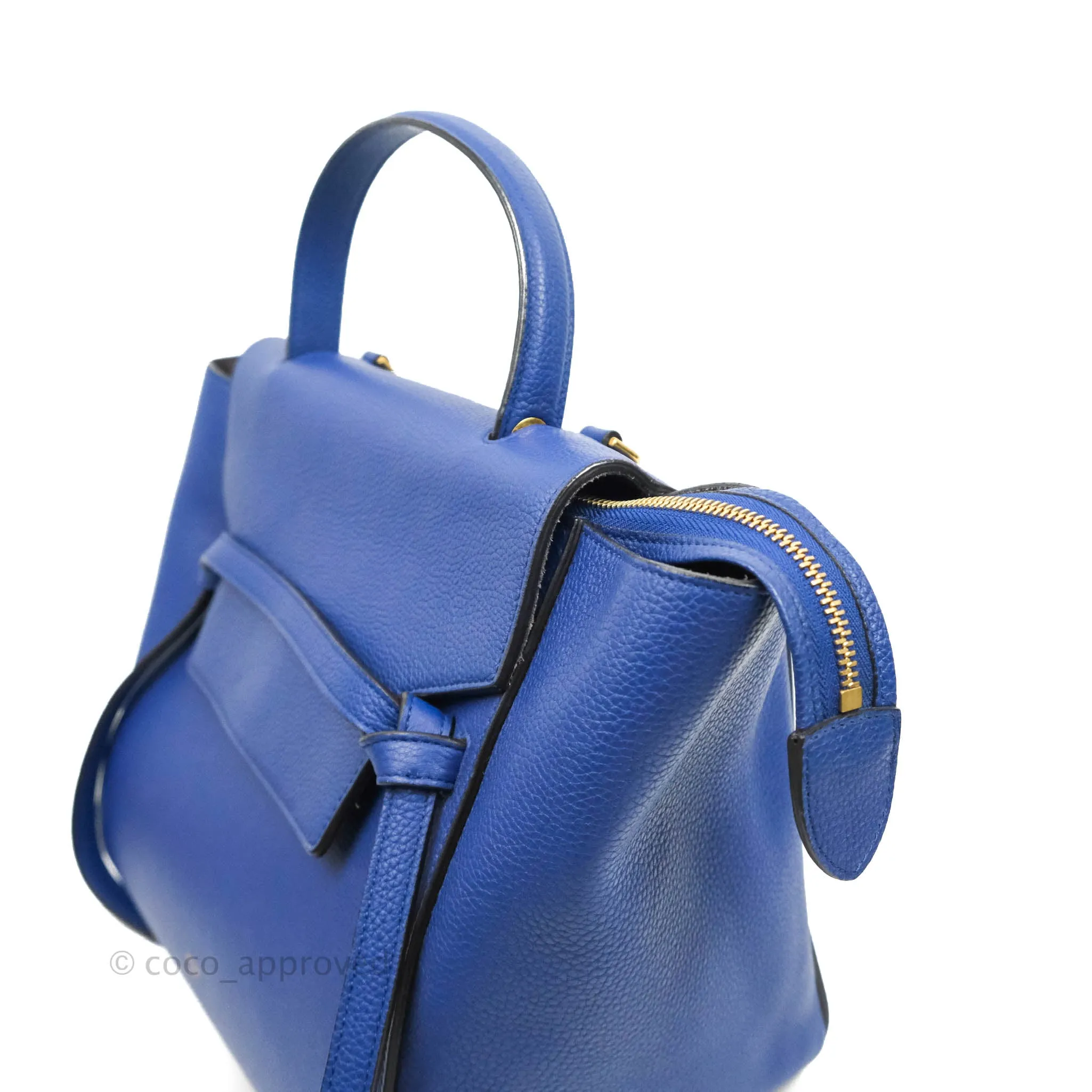 Celine Mini Belt Bag Blue Grained Calfskin Gold Hardware