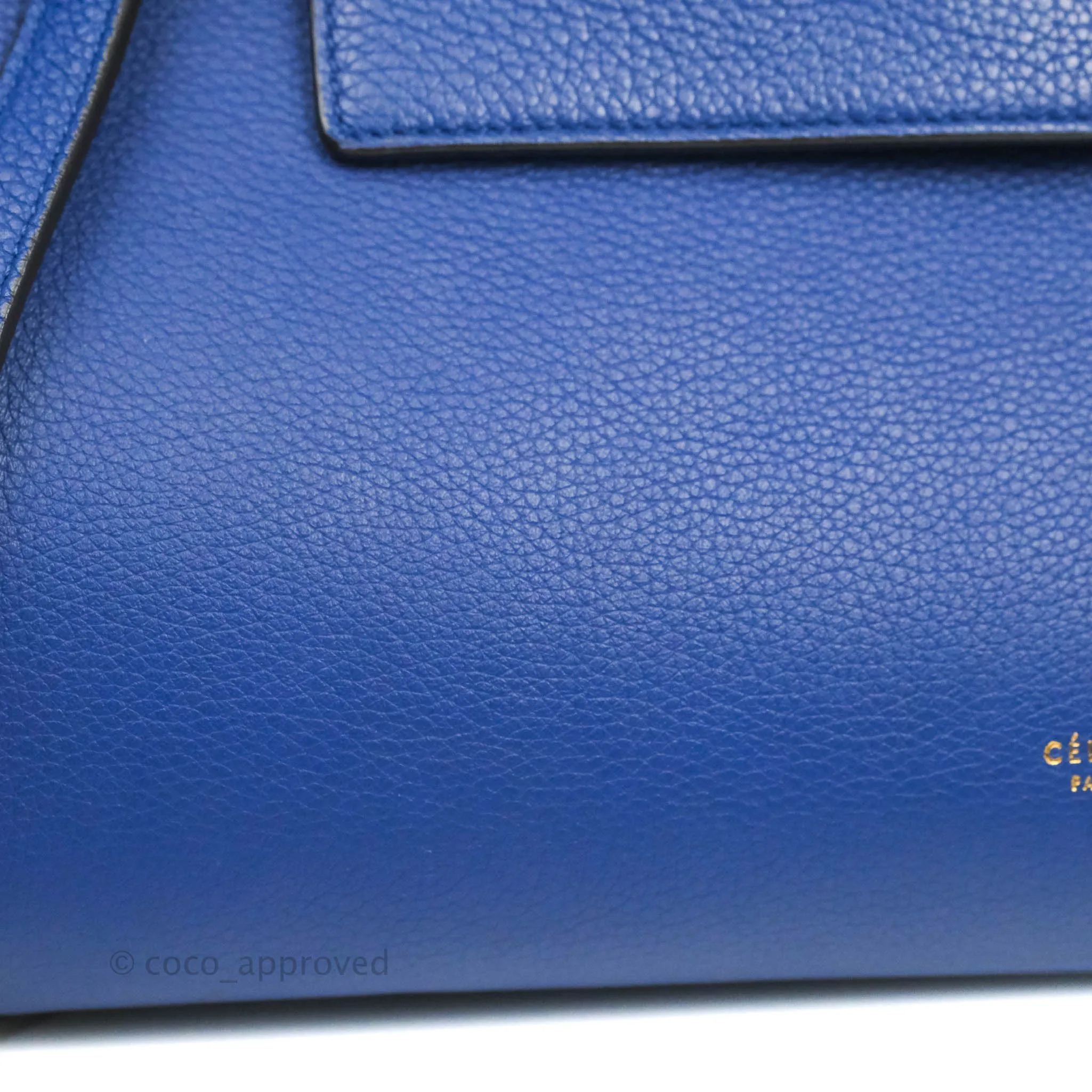 Celine Mini Belt Bag Blue Grained Calfskin Gold Hardware