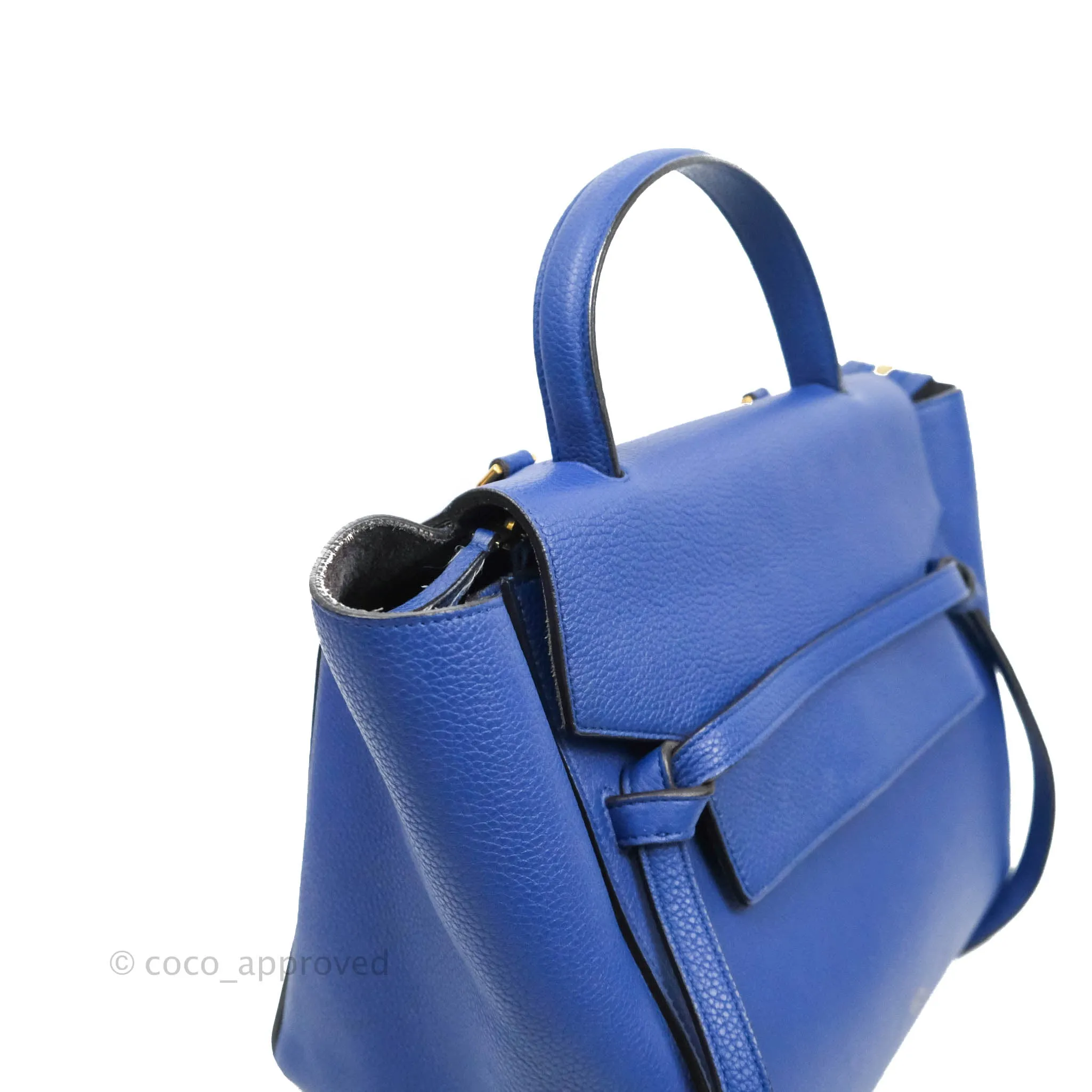 Celine Mini Belt Bag Blue Grained Calfskin Gold Hardware