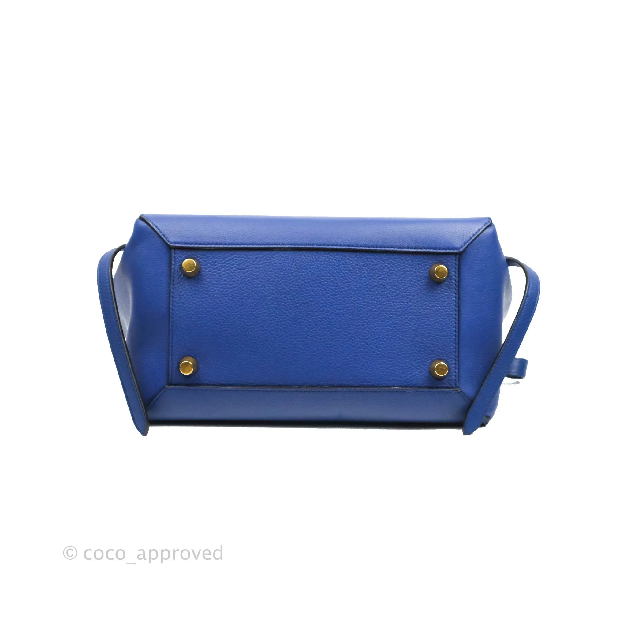 Celine Mini Belt Bag Blue Grained Calfskin Gold Hardware