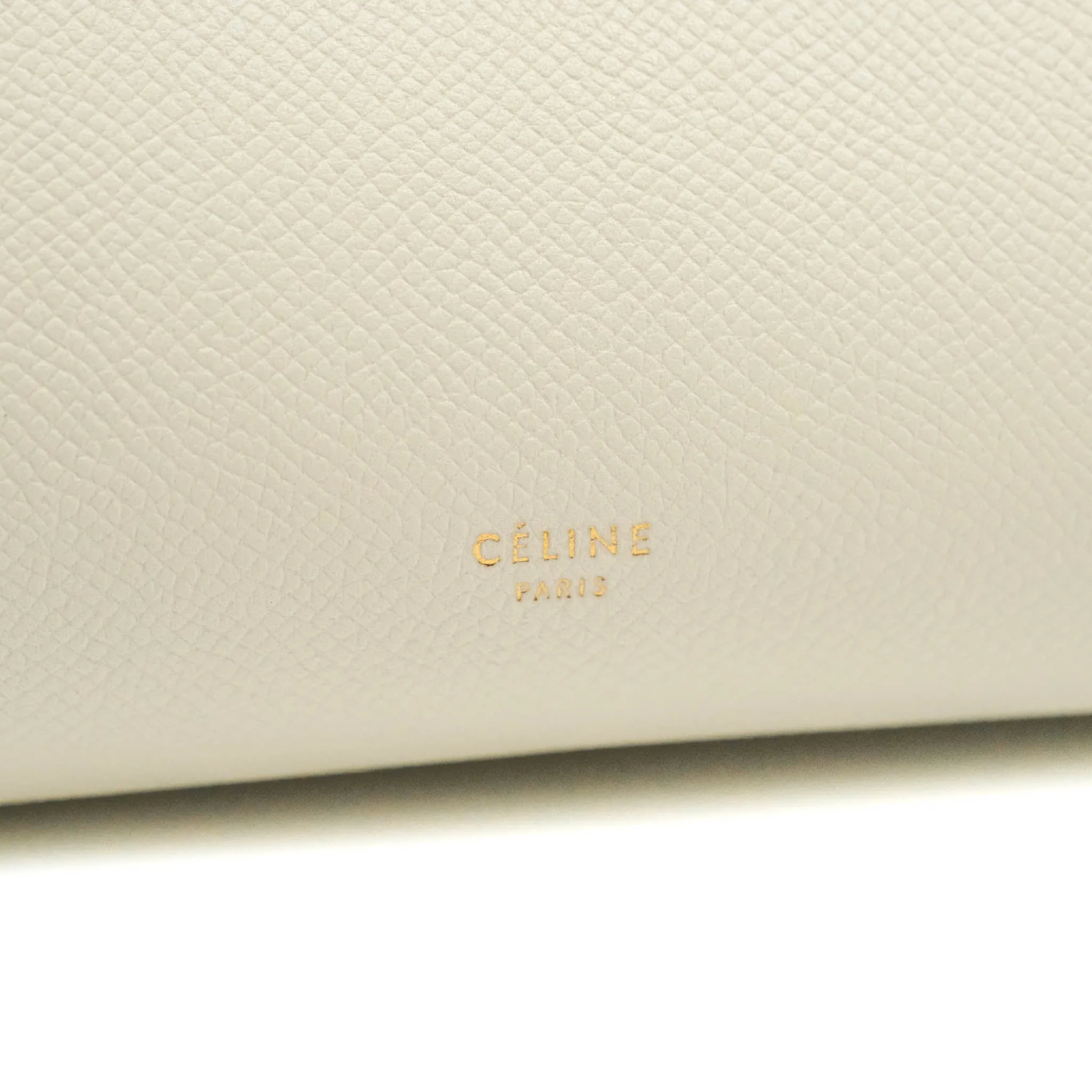Celine Mini Belt Bag White Grained Calfskin Gold Hardware