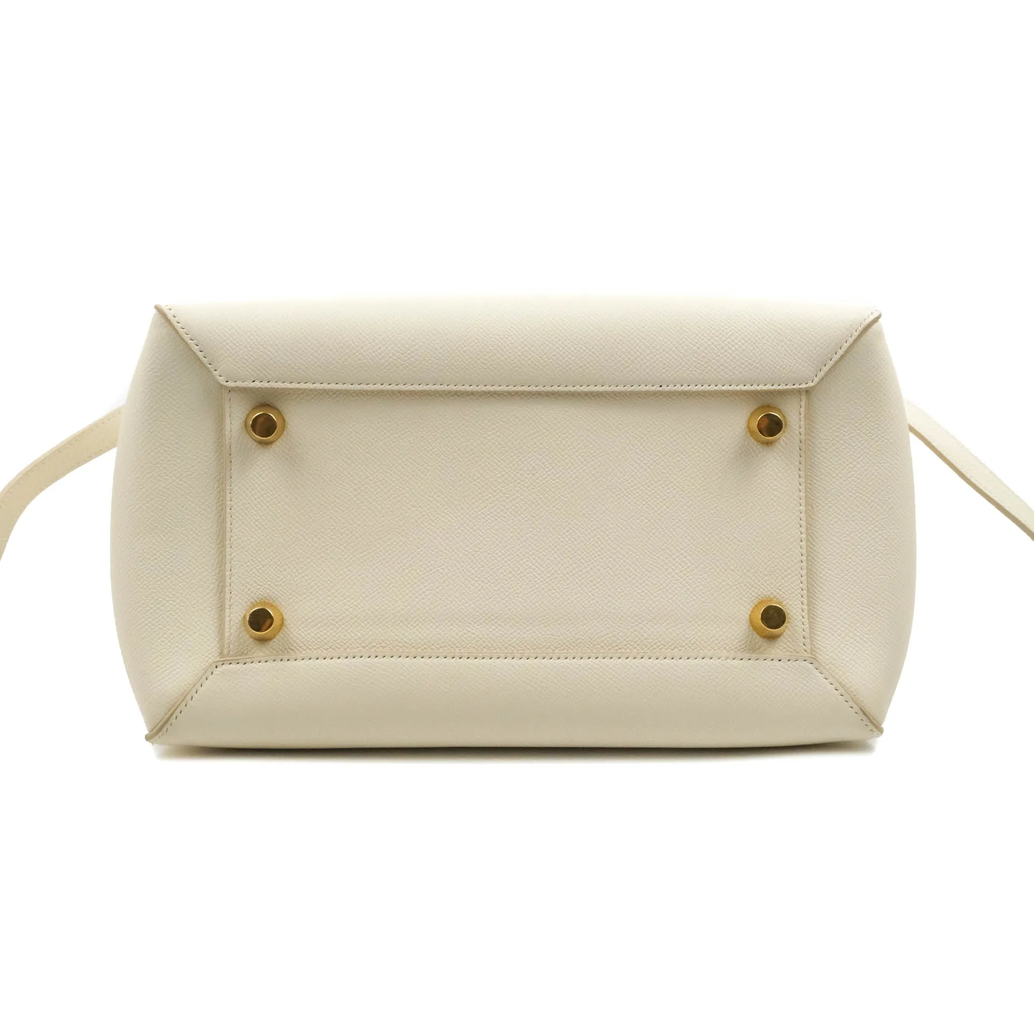 Celine Mini Belt Bag White Grained Calfskin Gold Hardware