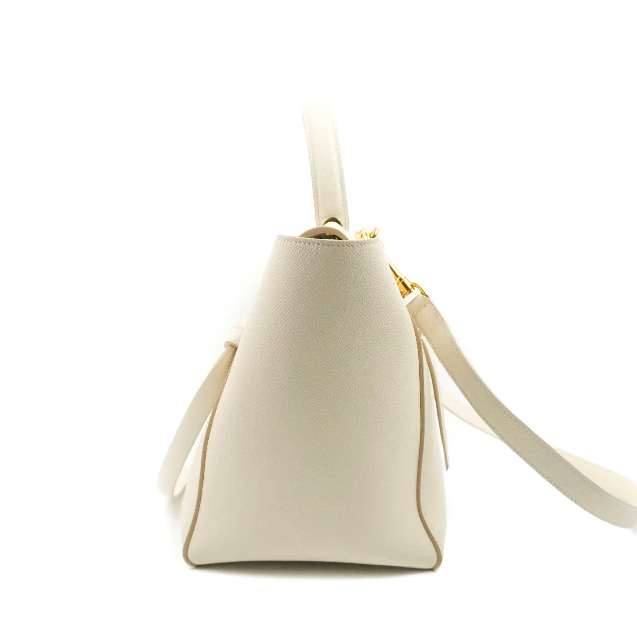 Celine Mini Belt Bag White Grained Calfskin Gold Hardware