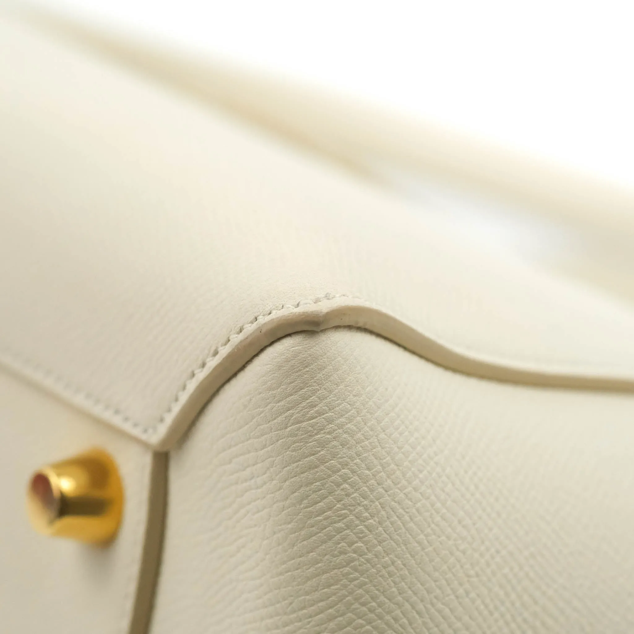 Celine Mini Belt Bag White Grained Calfskin Gold Hardware