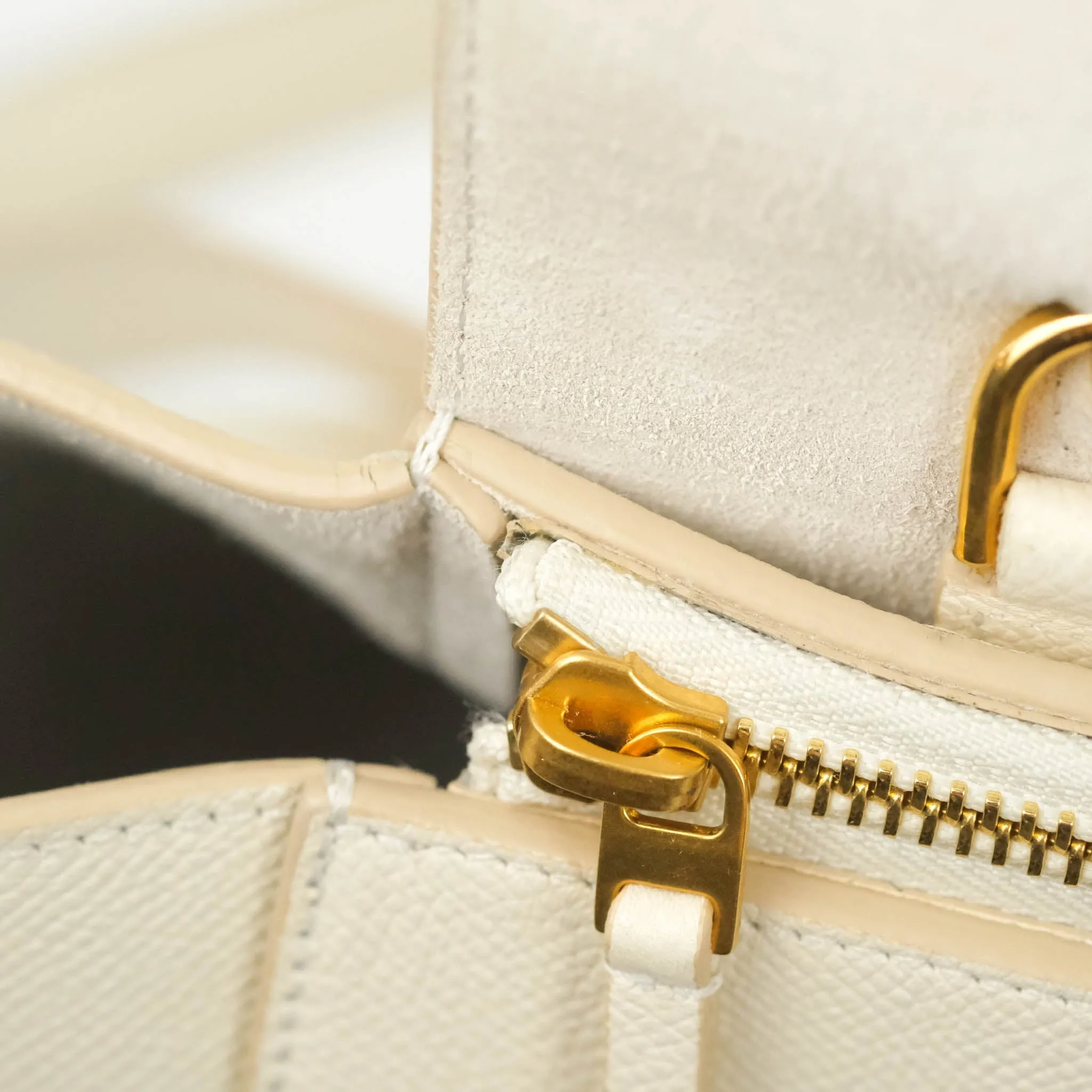 Celine Mini Belt Bag White Grained Calfskin Gold Hardware
