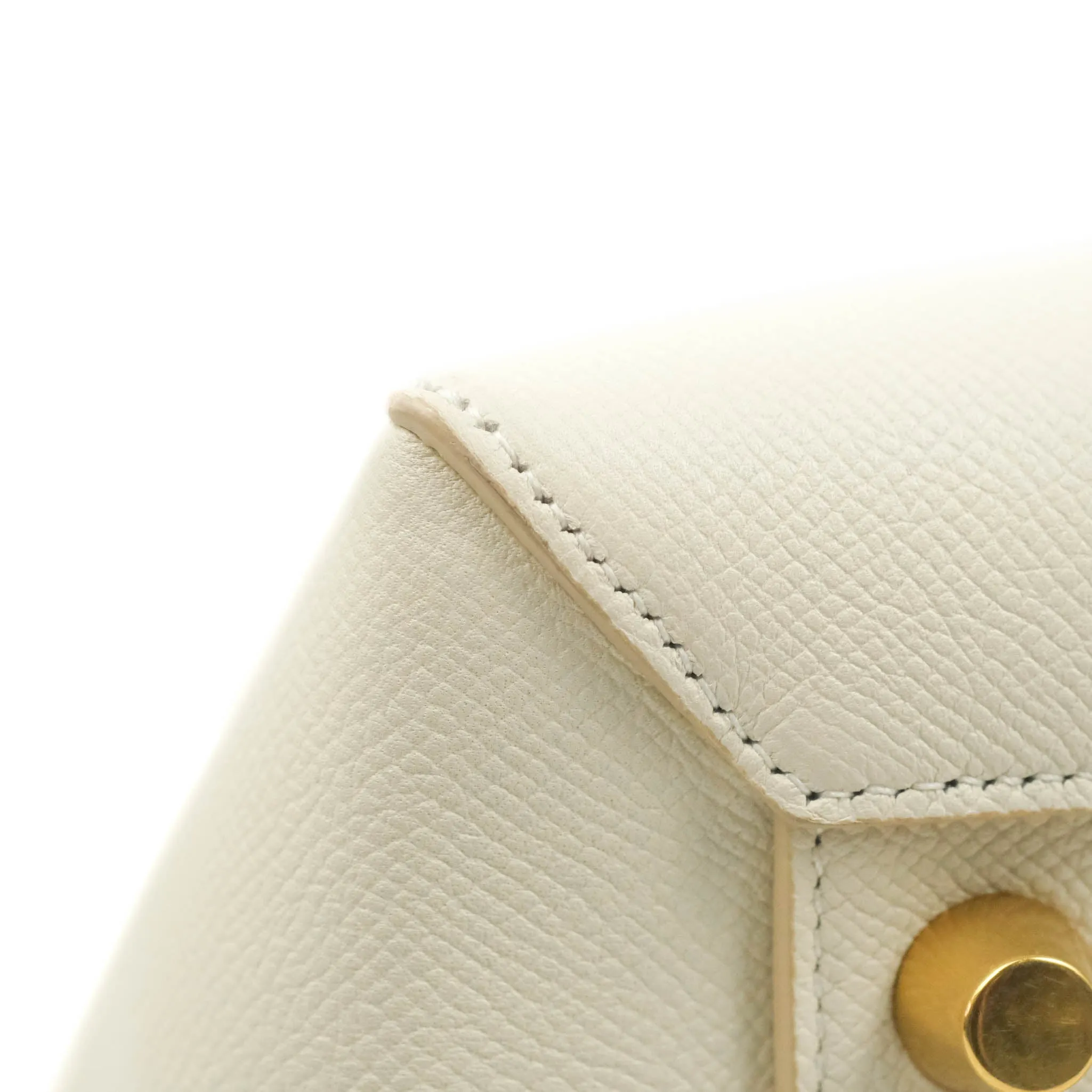 Celine Mini Belt Bag White Grained Calfskin Gold Hardware