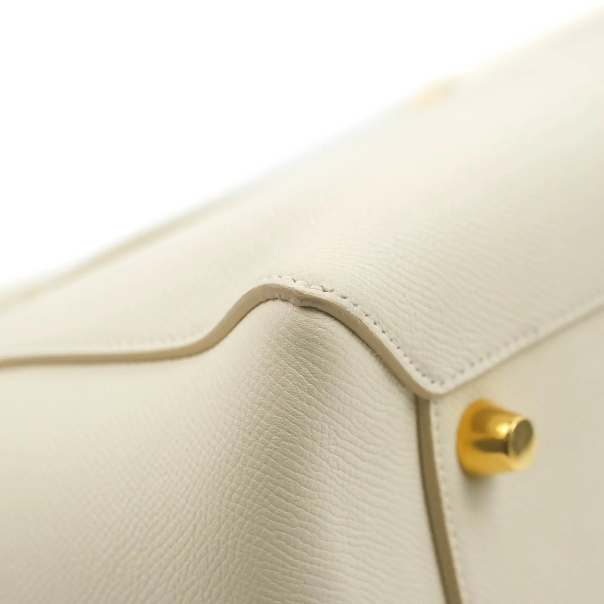 Celine Mini Belt Bag White Grained Calfskin Gold Hardware