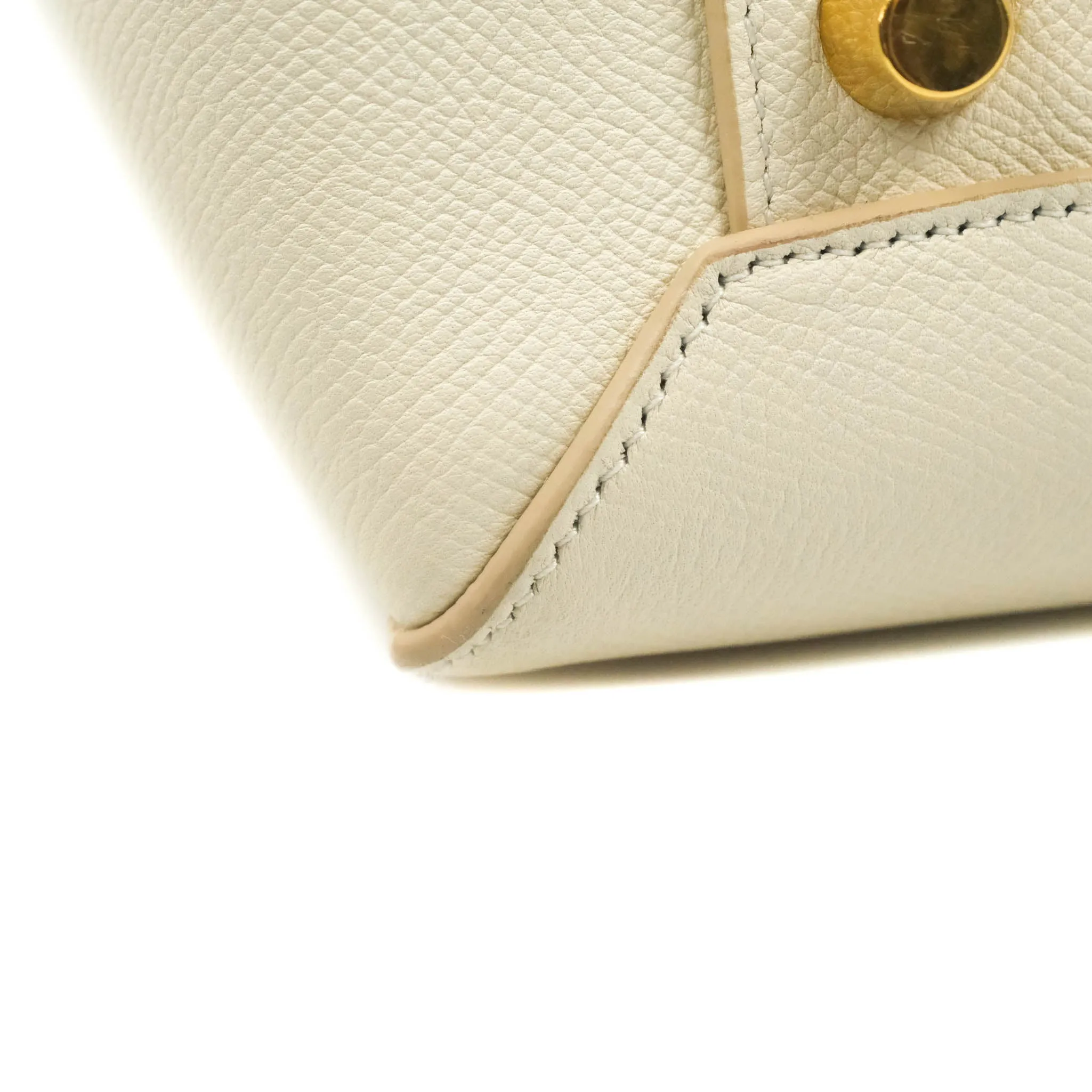 Celine Mini Belt Bag White Grained Calfskin Gold Hardware