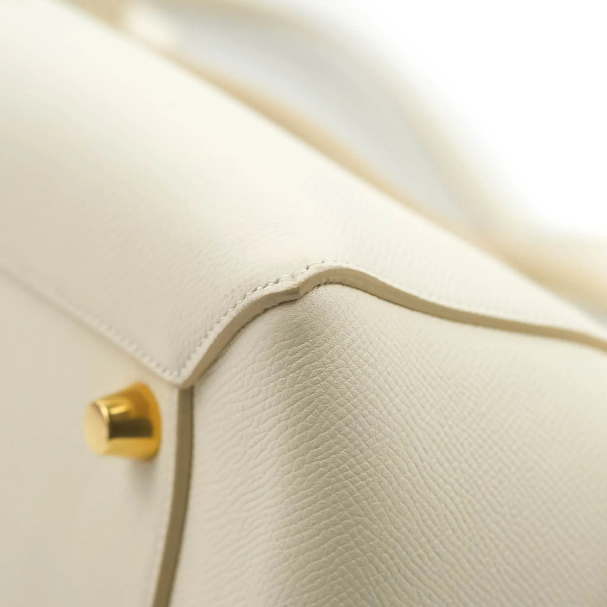 Celine Mini Belt Bag White Grained Calfskin Gold Hardware