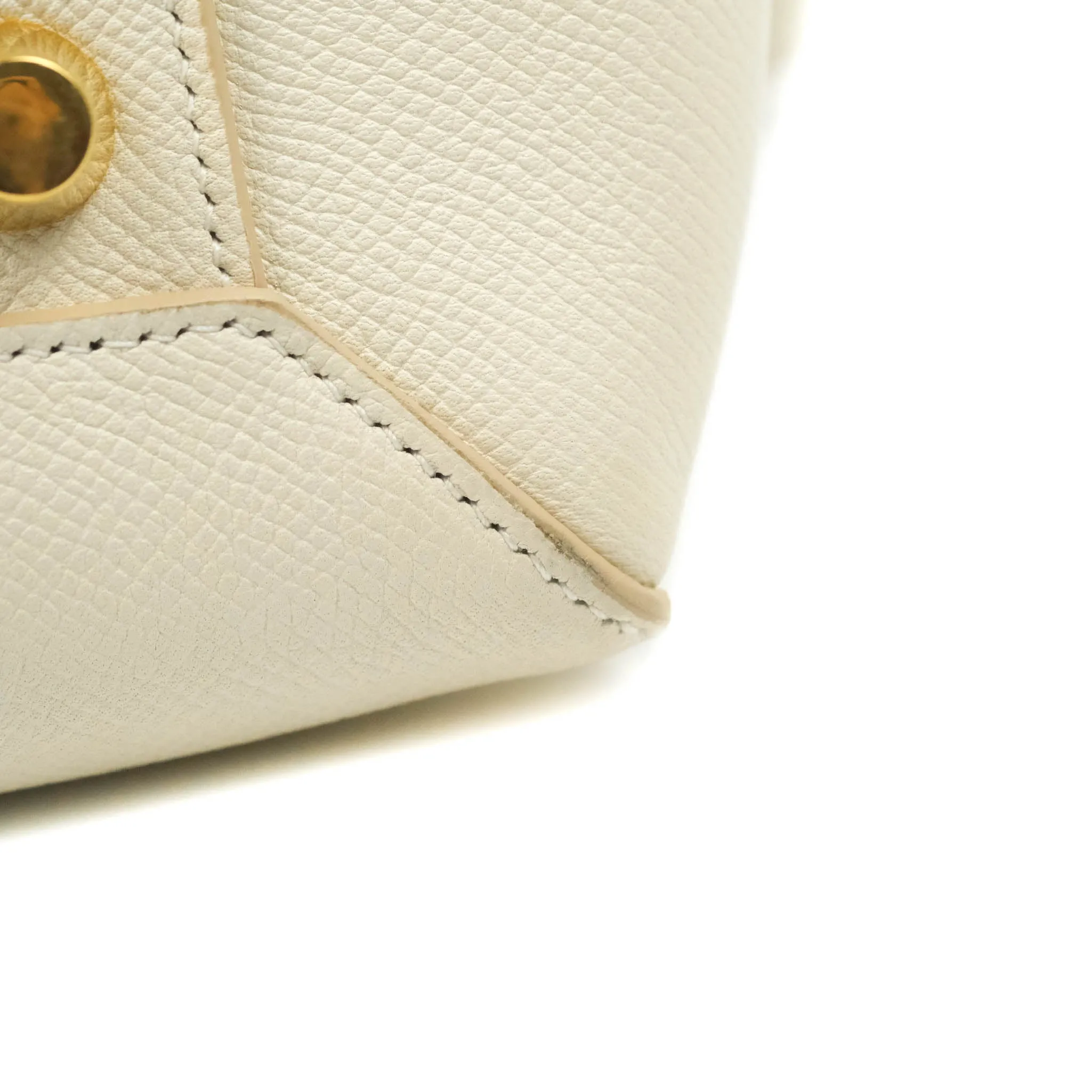 Celine Mini Belt Bag White Grained Calfskin Gold Hardware