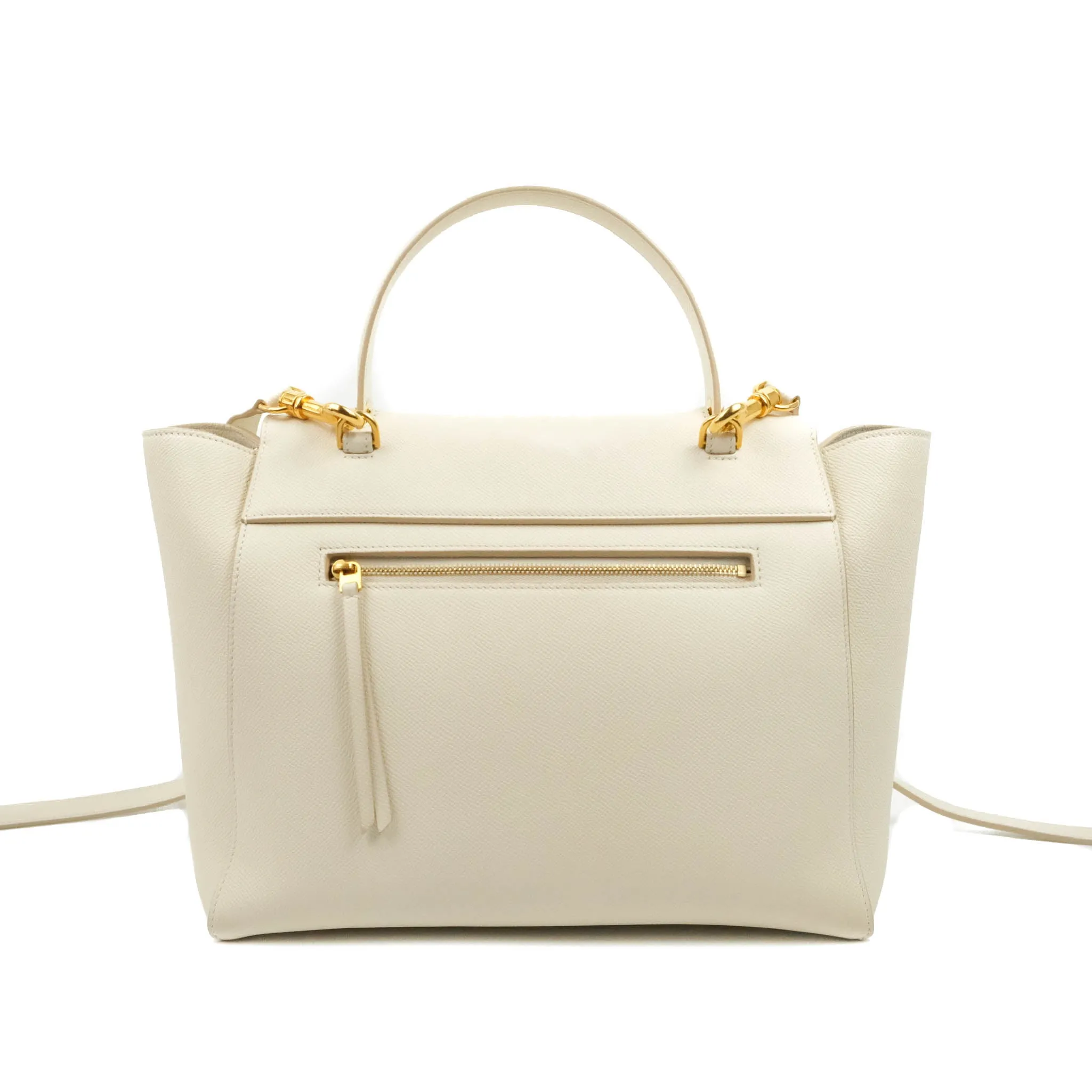 Celine Mini Belt Bag White Grained Calfskin Gold Hardware
