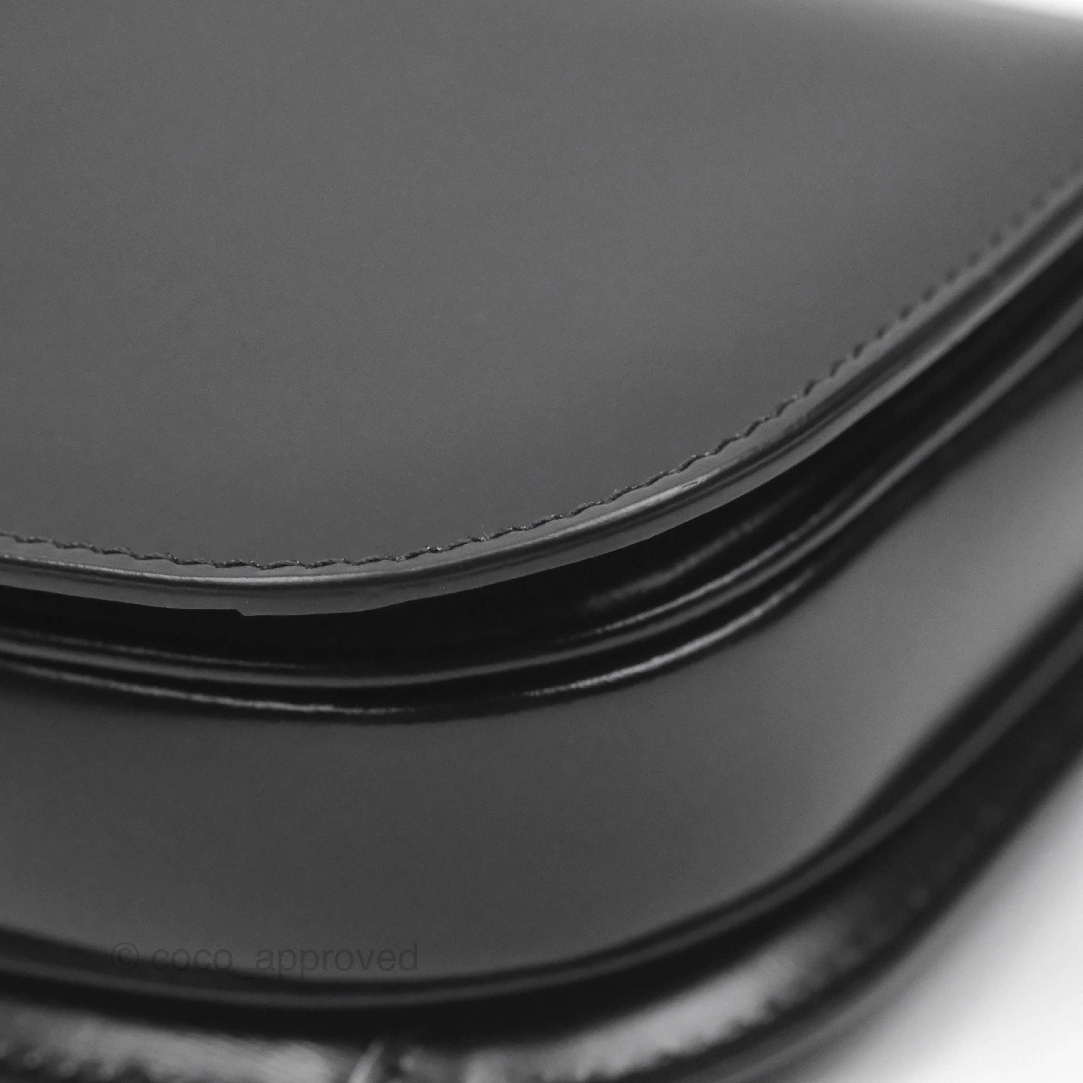 Celine Mini Besace Clea in Shiny Calfskin Black