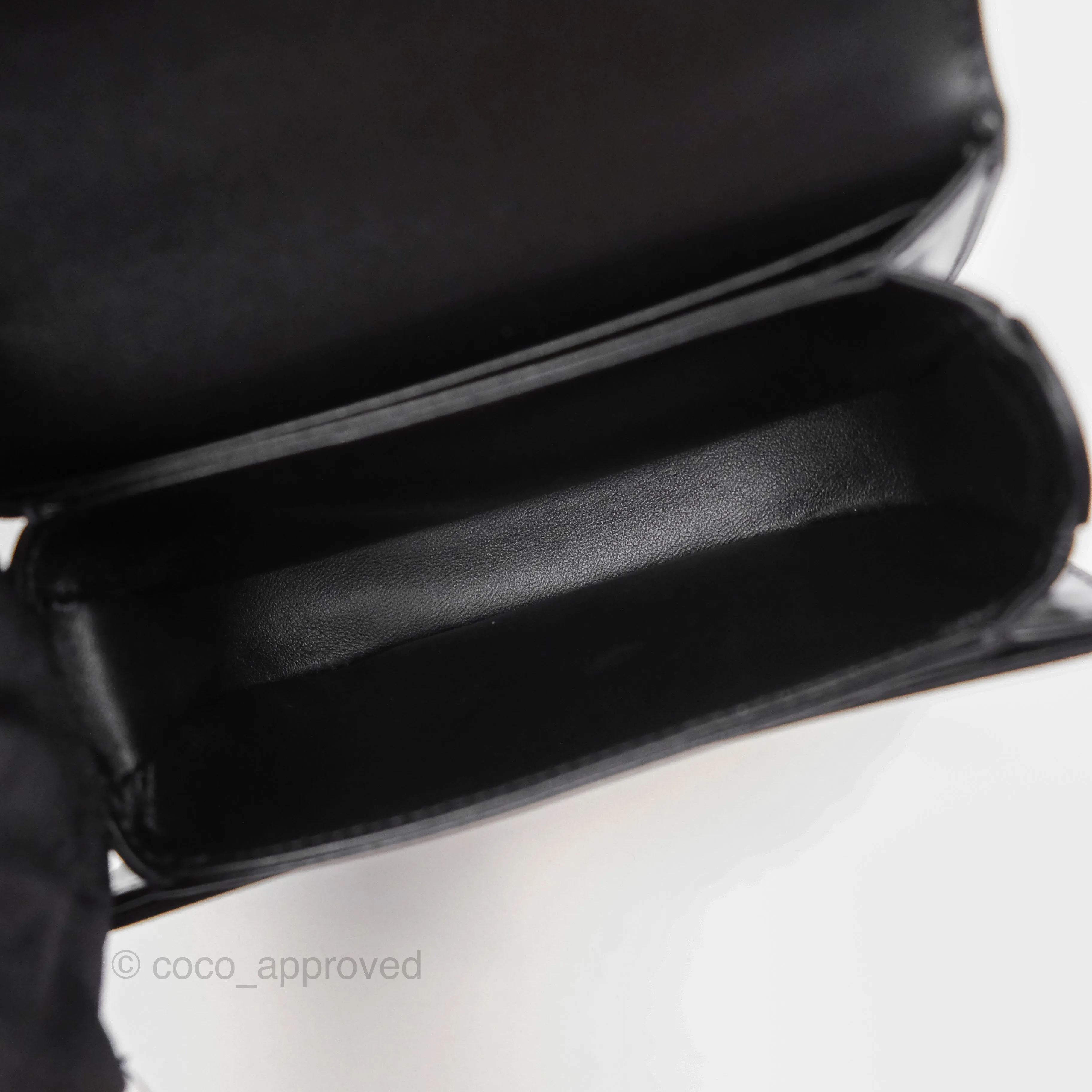 Celine Mini Besace Clea in Shiny Calfskin Black
