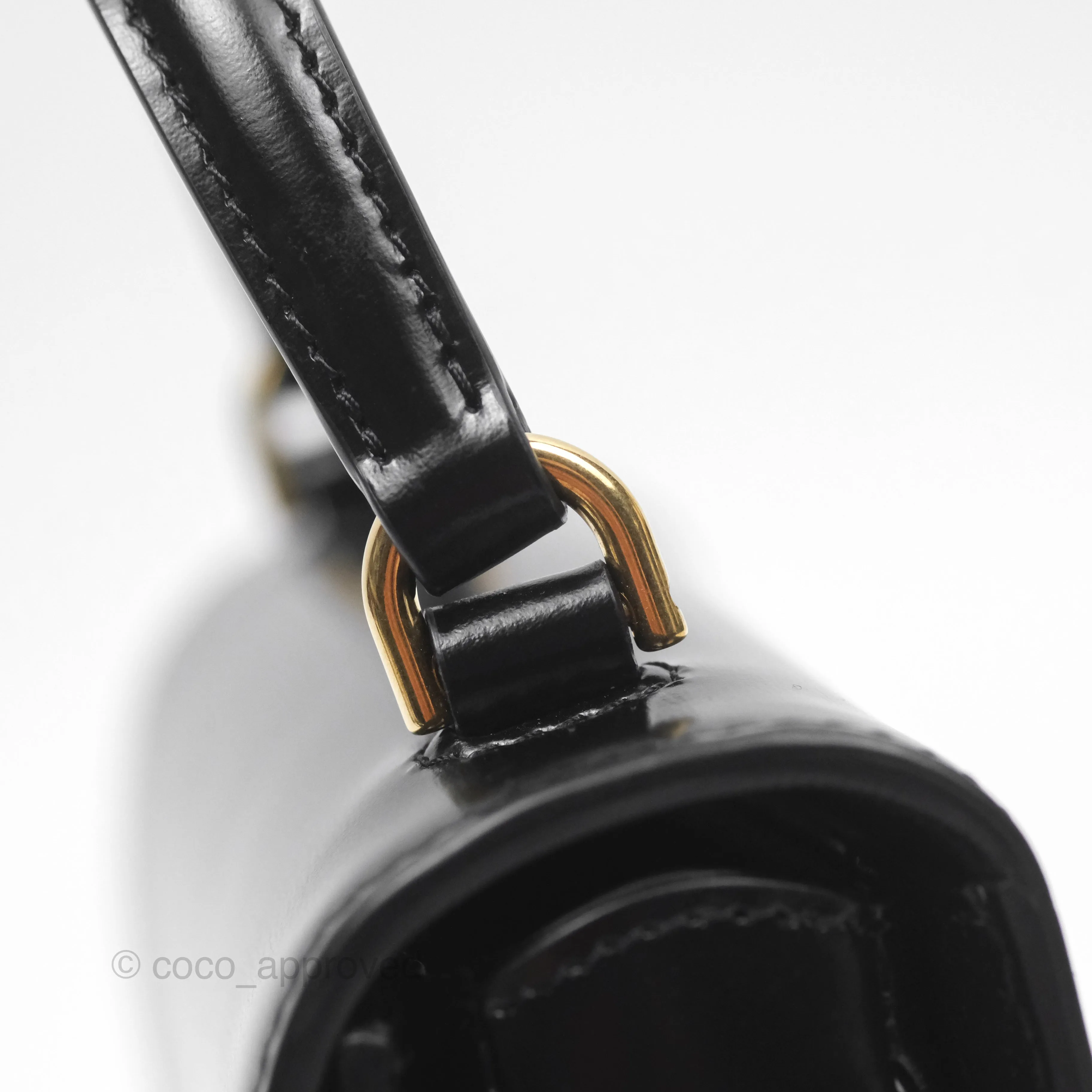 Celine Mini Besace Clea in Shiny Calfskin Black