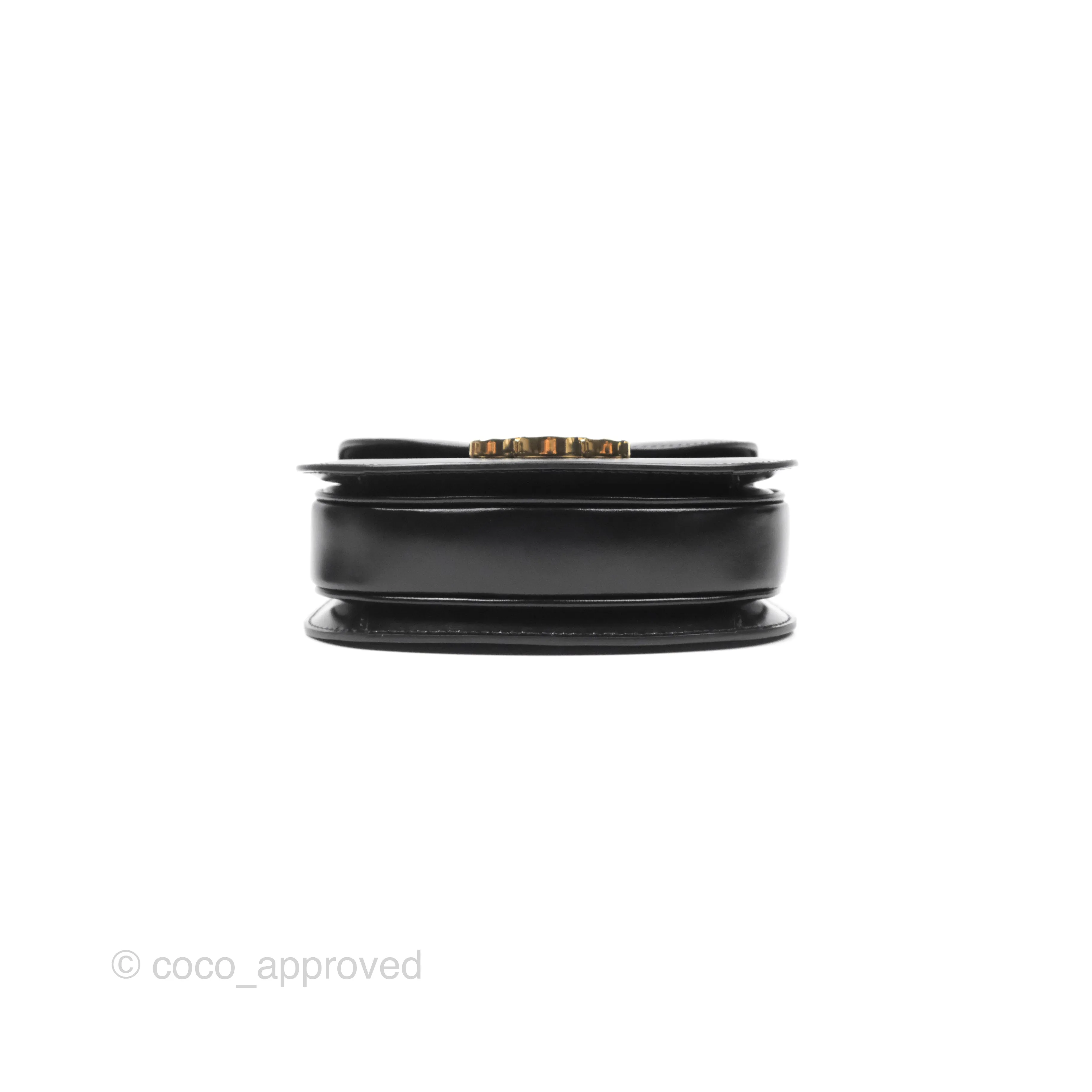 Celine Mini Besace Clea in Shiny Calfskin Black