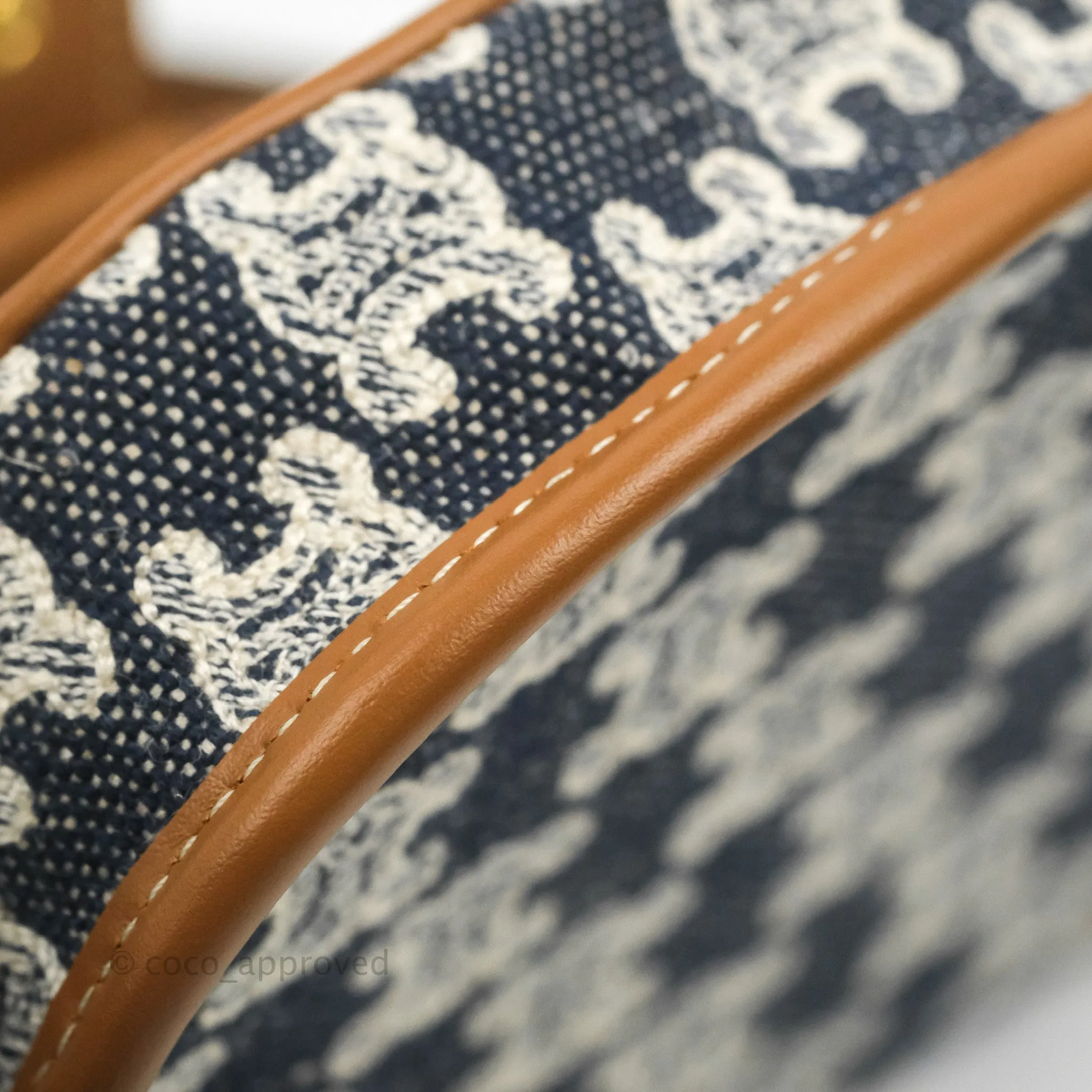 Celine Mini Besace in Navy Textile with Triomphe Embroidery Calfskin