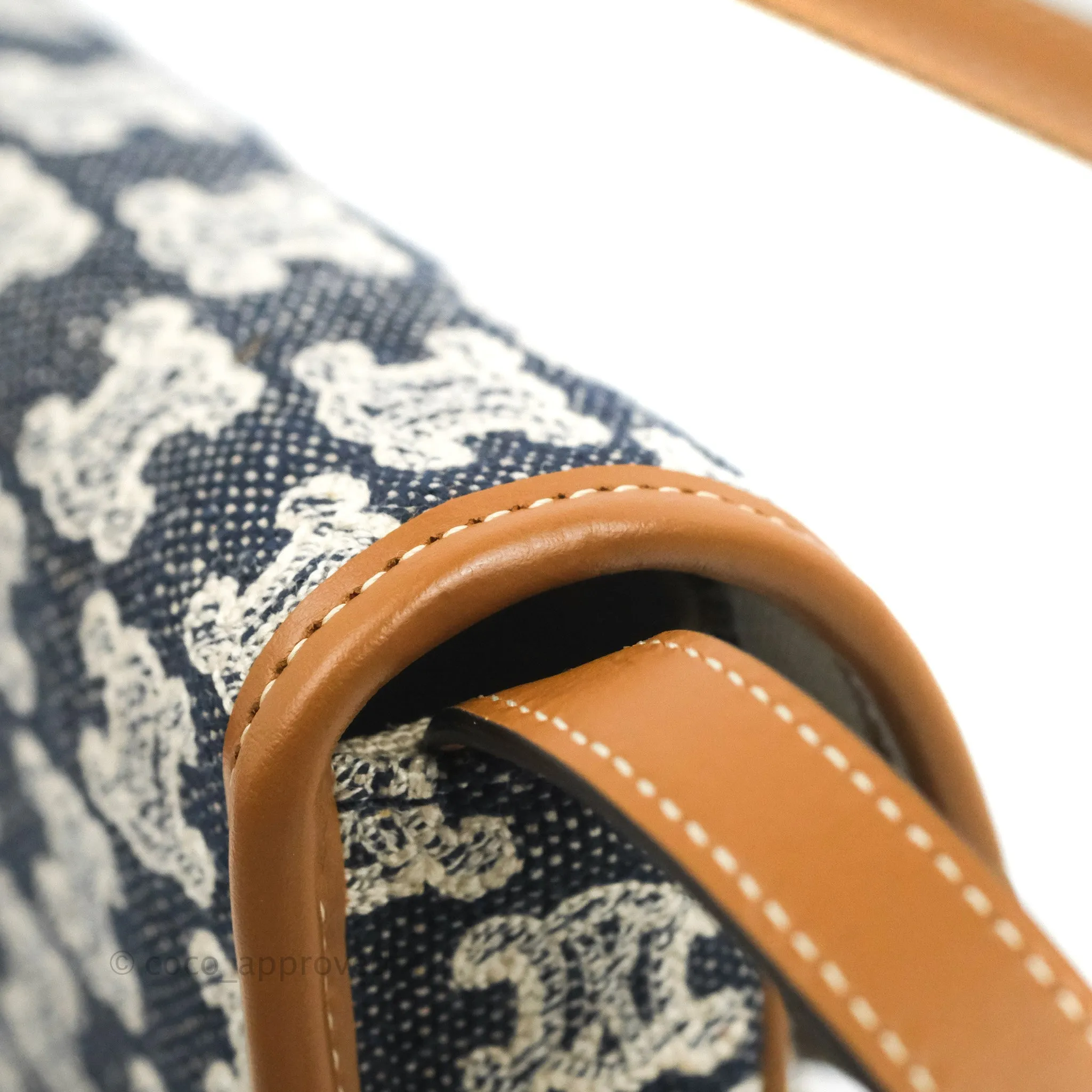 Celine Mini Besace in Navy Textile with Triomphe Embroidery Calfskin