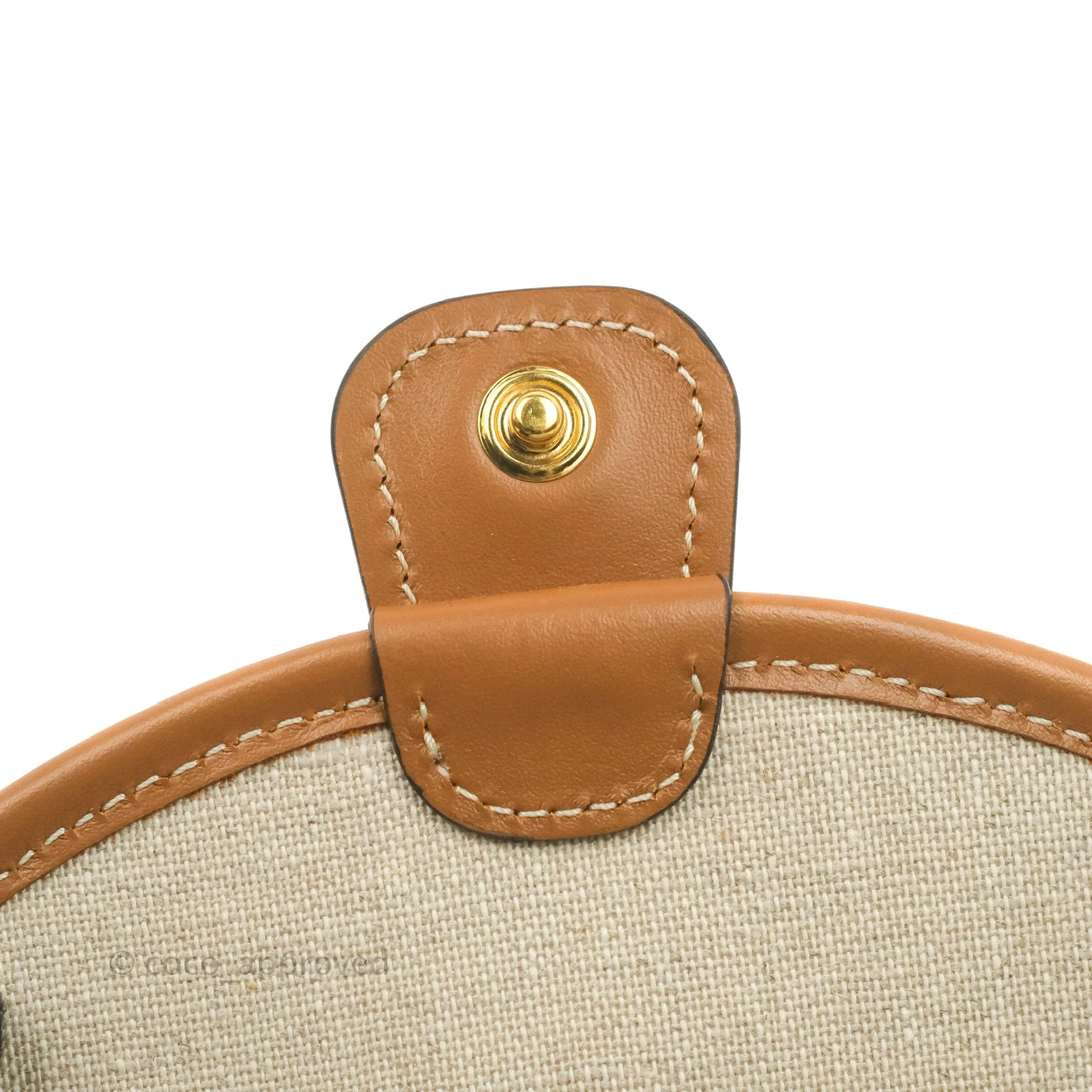 Celine Mini Besace in Navy Textile with Triomphe Embroidery Calfskin