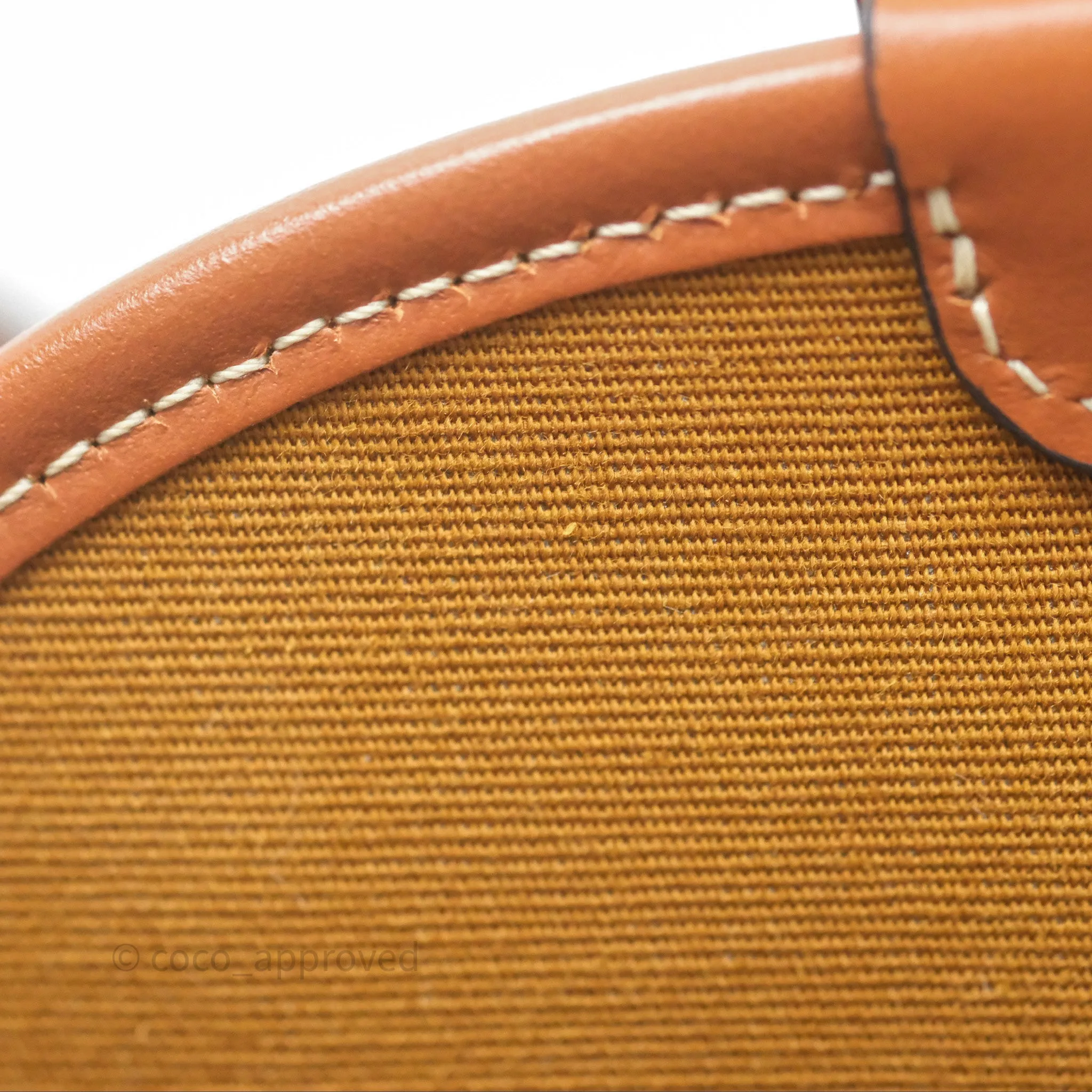 Celine Mini Besace Triomphe Canvas Calfskin Tan