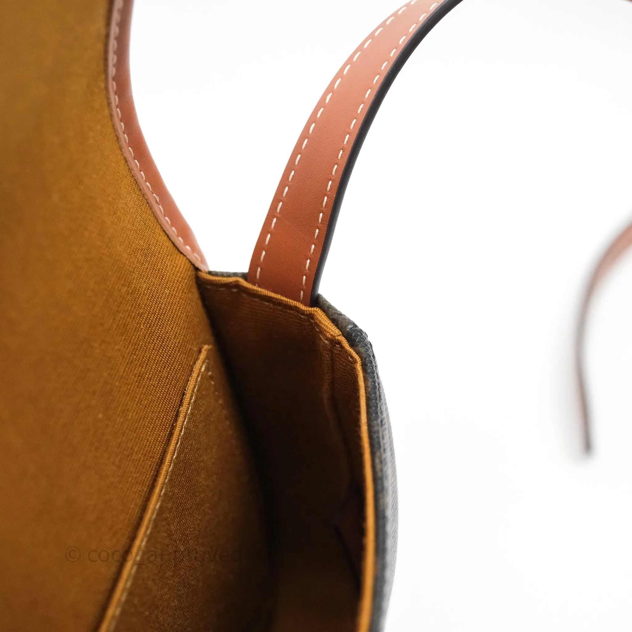 Celine Mini Besace Triomphe Canvas Calfskin Tan