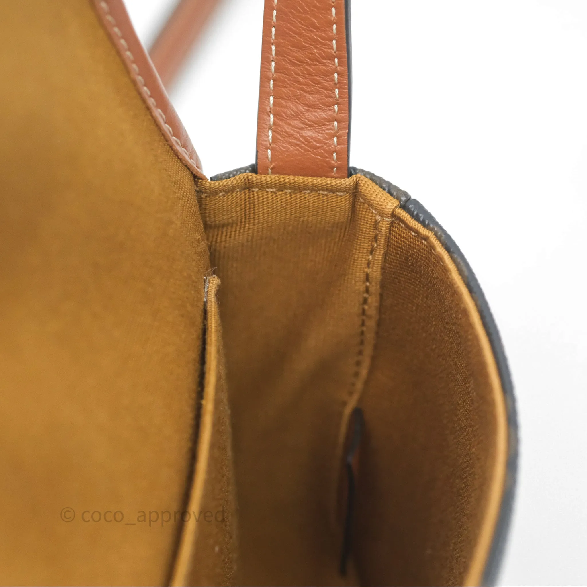 Celine Mini Besace Triomphe Canvas Calfskin Tan