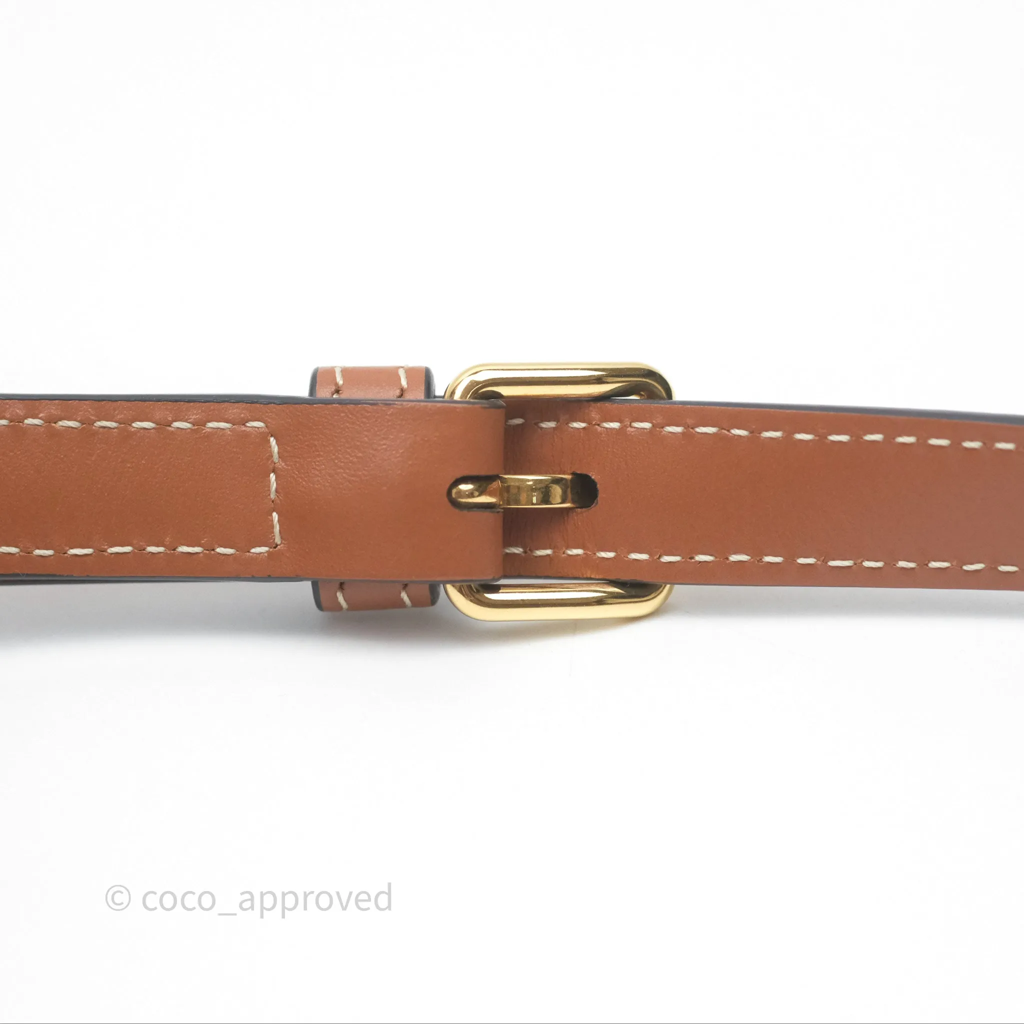Celine Mini Besace Triomphe Canvas Calfskin Tan