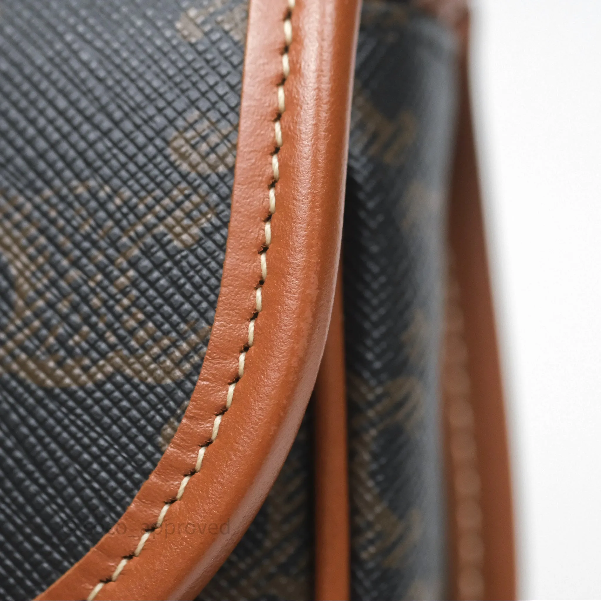 Celine Mini Besace Triomphe Canvas Calfskin Tan